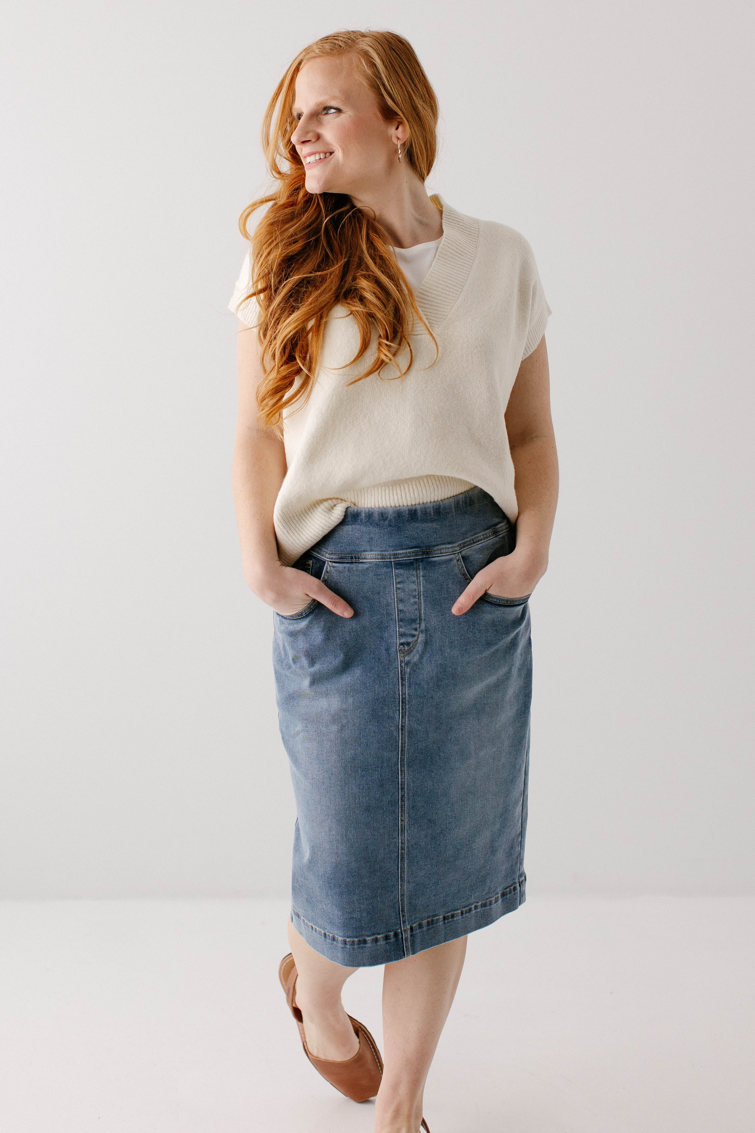 Sheridan Stretch Denim Skirt - Image 4