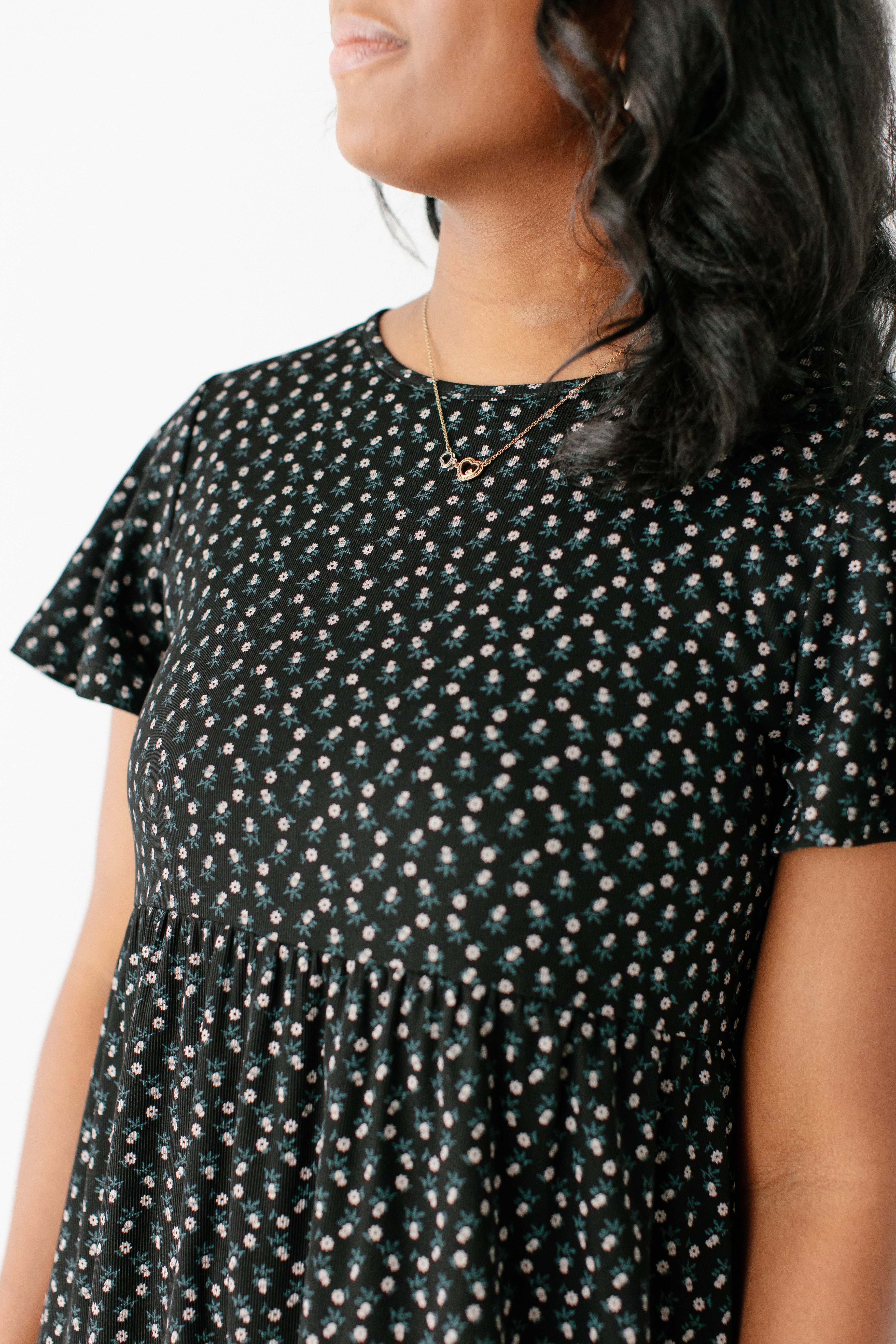 Shiloh Floral Ribbed Tiered Midi Dress FINAL SALE - Image 4