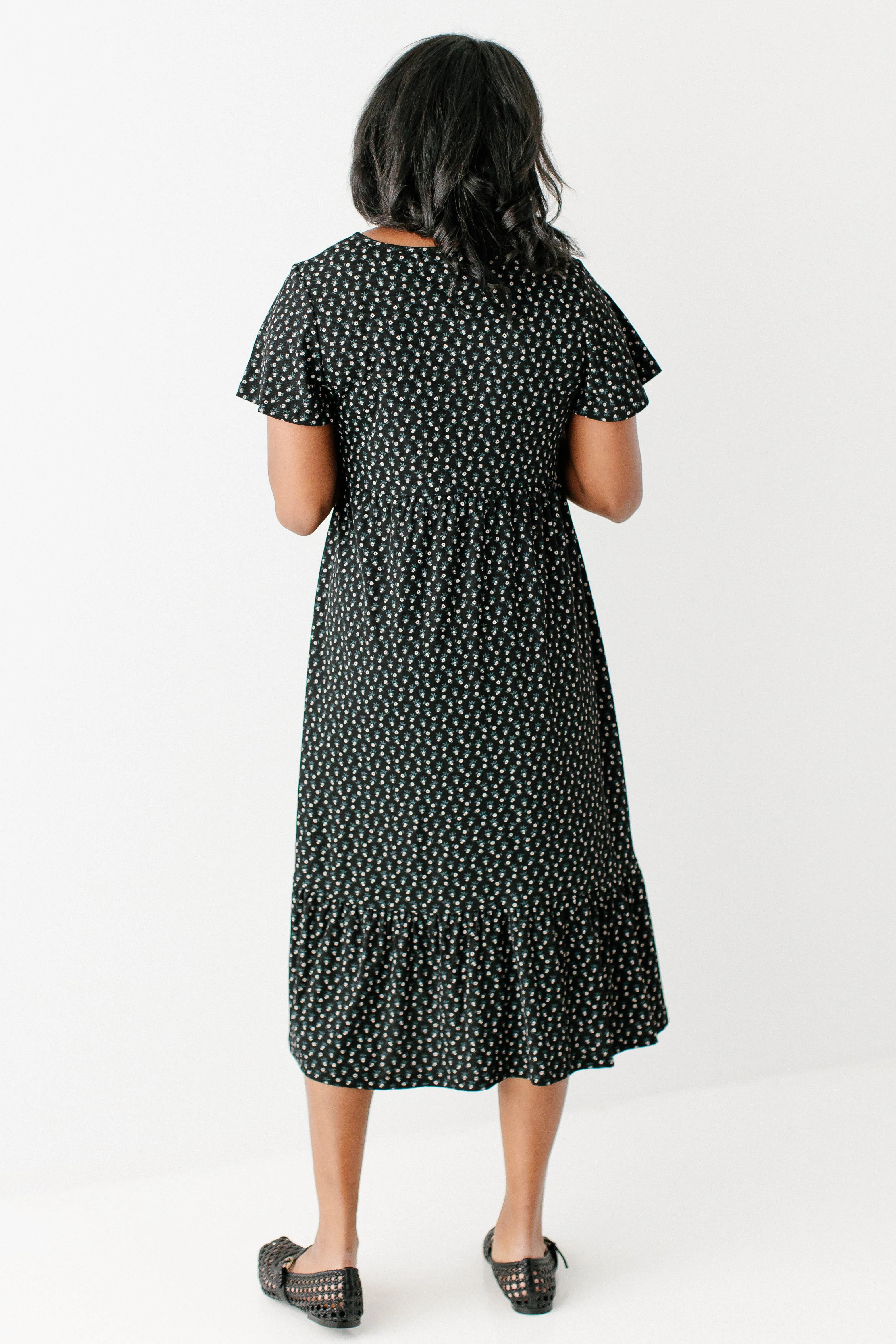 Shiloh Floral Ribbed Tiered Midi Dress FINAL SALE - Image 6