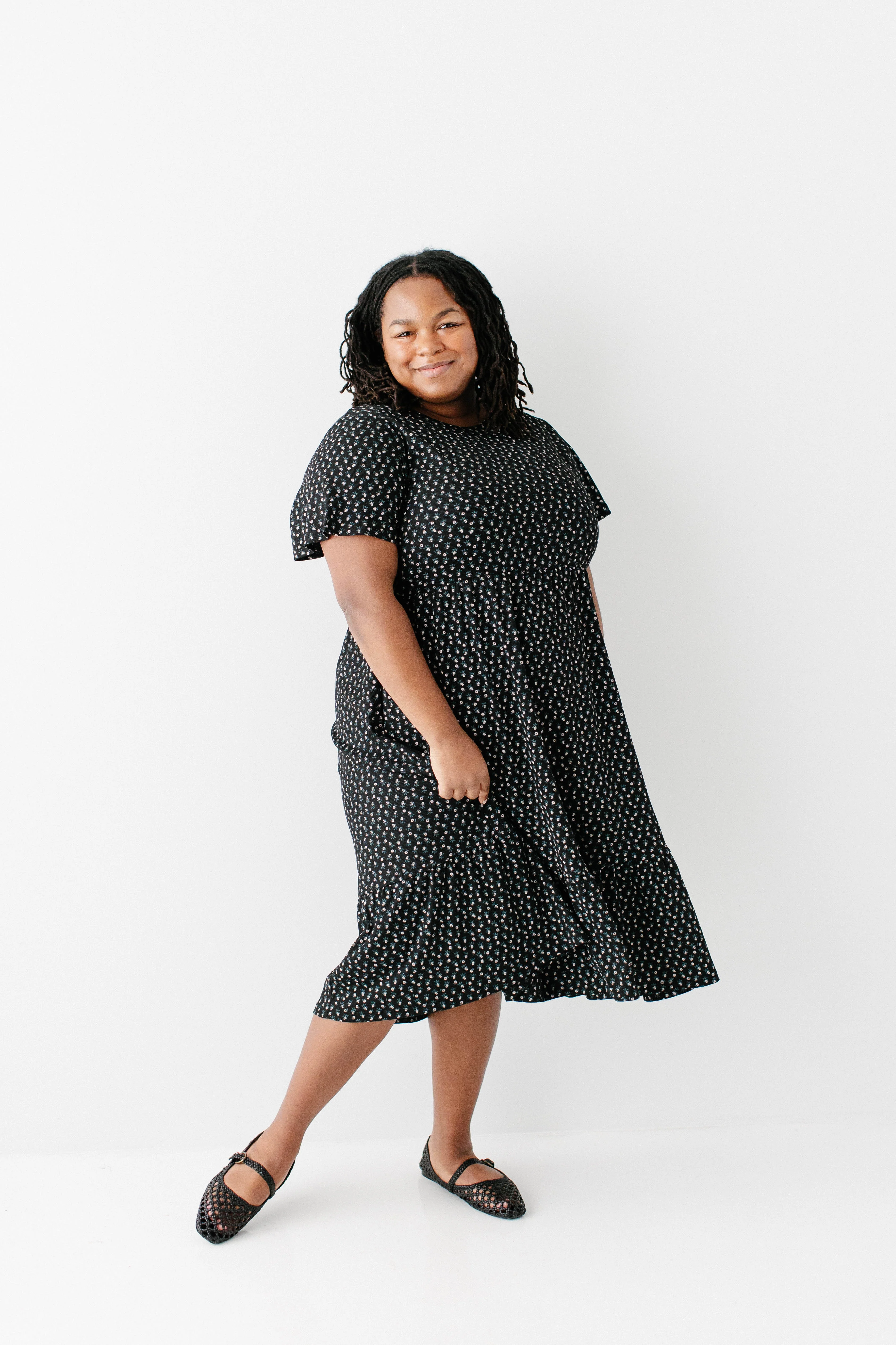 Shiloh Floral Ribbed Tiered Midi Dress FINAL SALE - Image 8