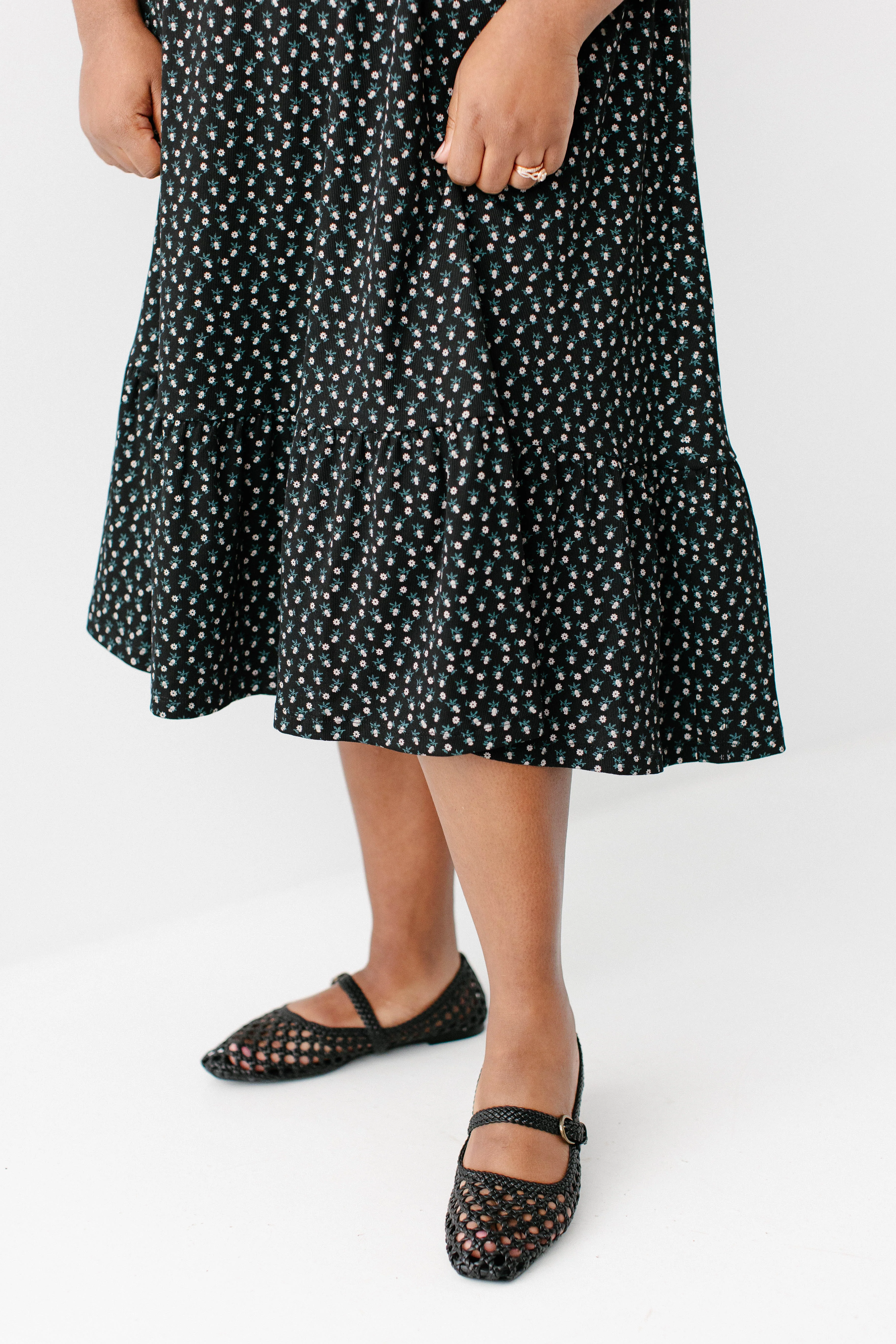 Shiloh Floral Ribbed Tiered Midi Dress FINAL SALE - Image 9