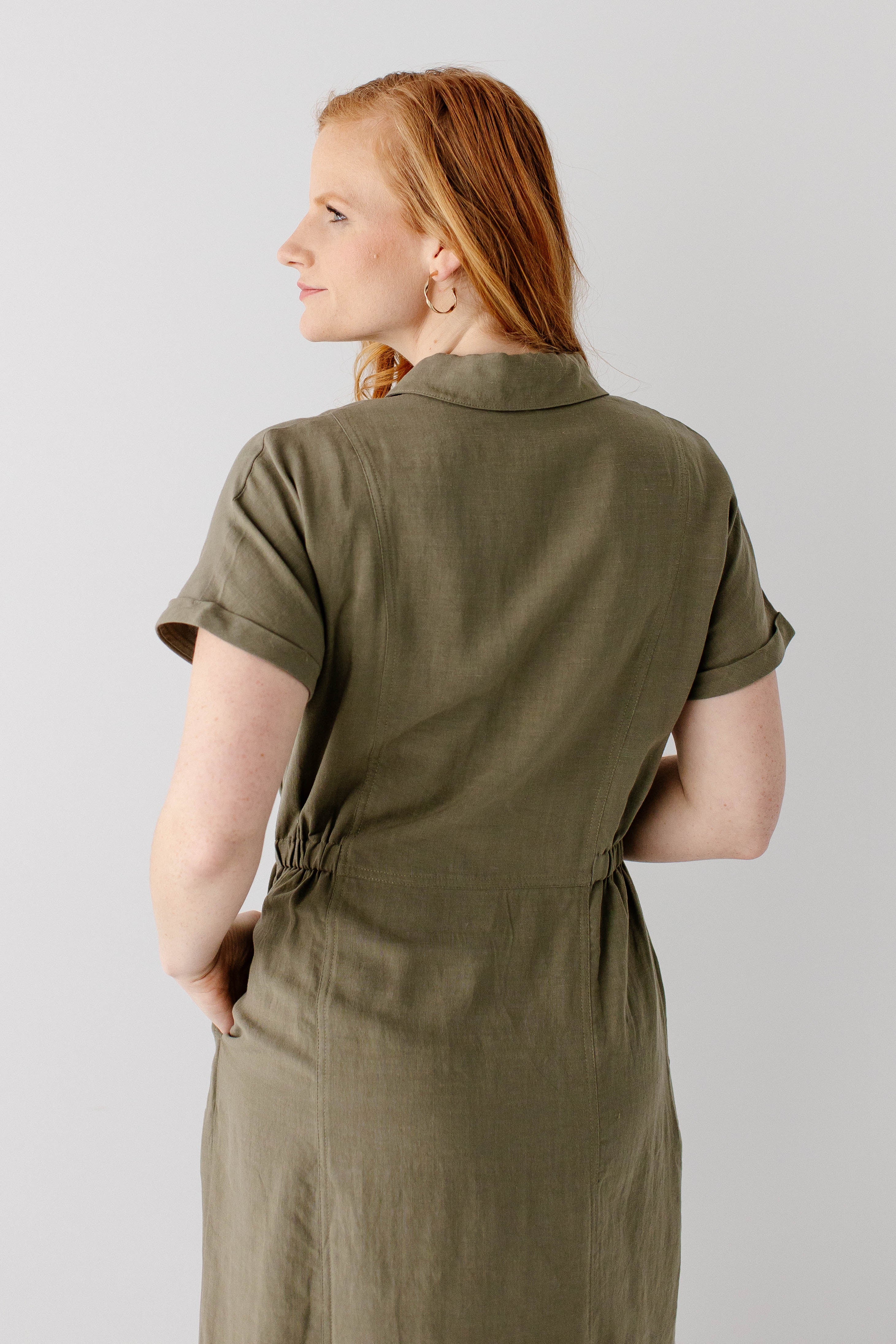 Siena Collared Button Up Midi Dress - Image 12