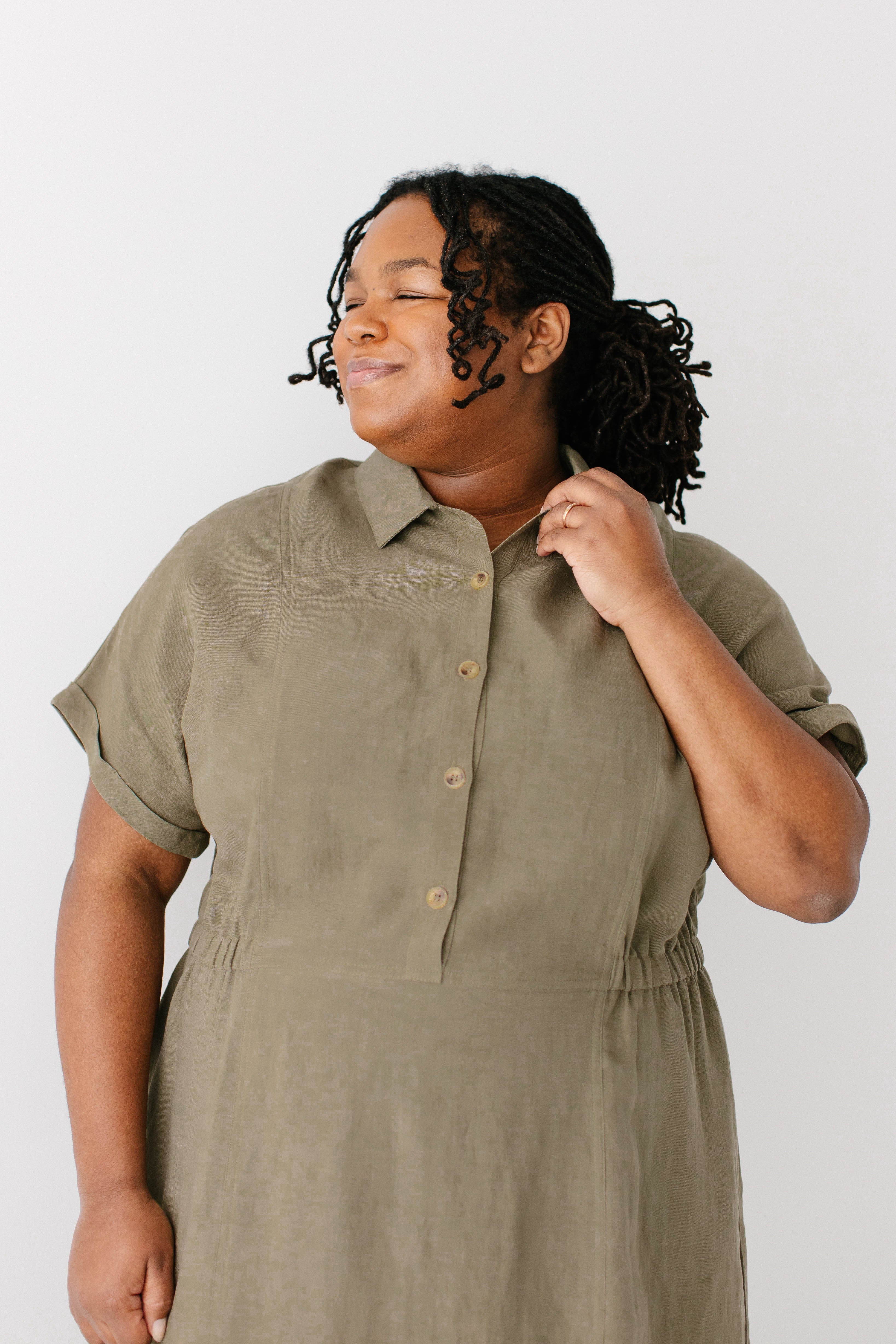 Siena Collared Button Up Midi Dress - Image 14
