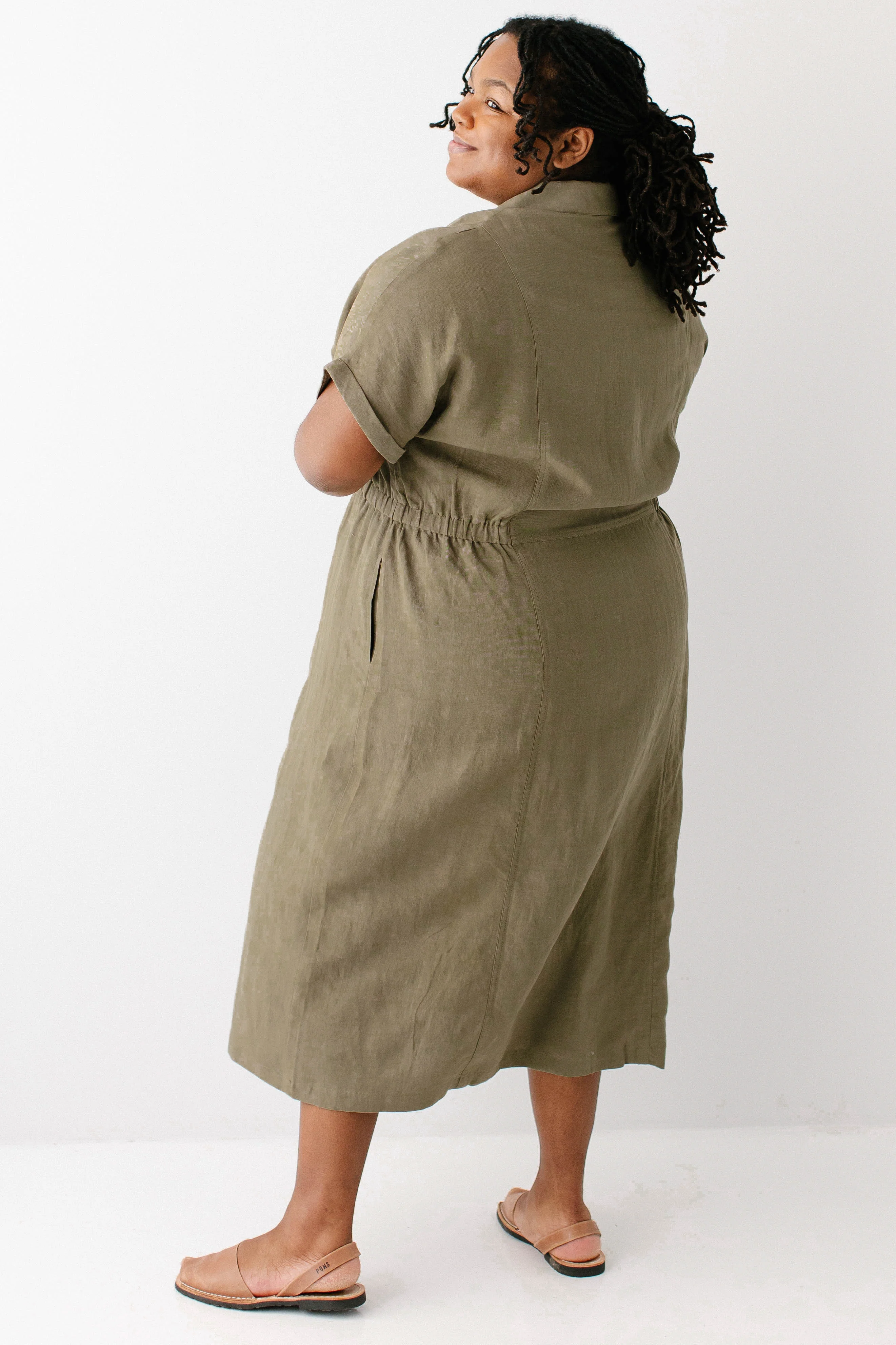 Siena Collared Button Up Midi Dress - Image 16