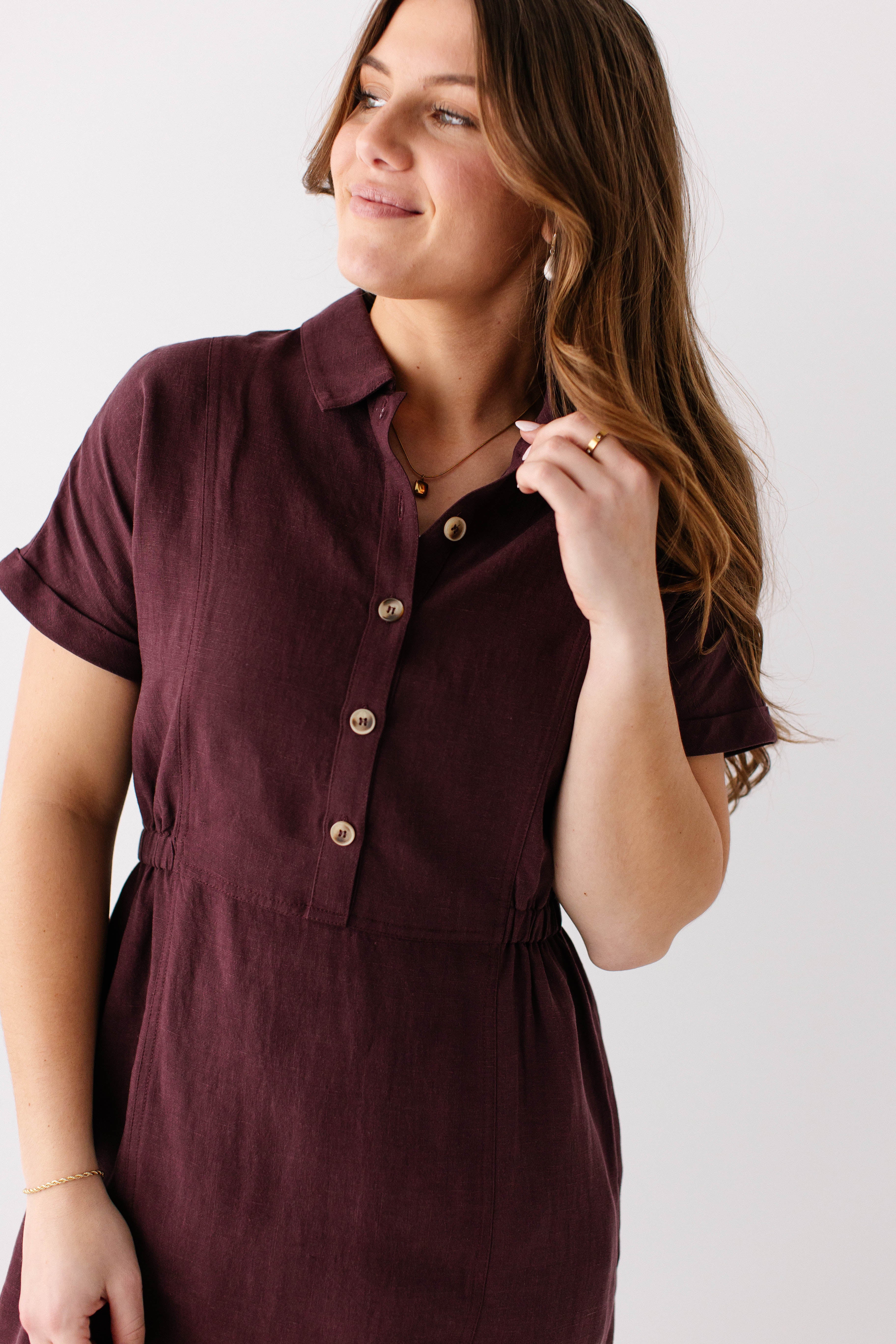 Siena Collared Button Up Midi Dress - Image 19