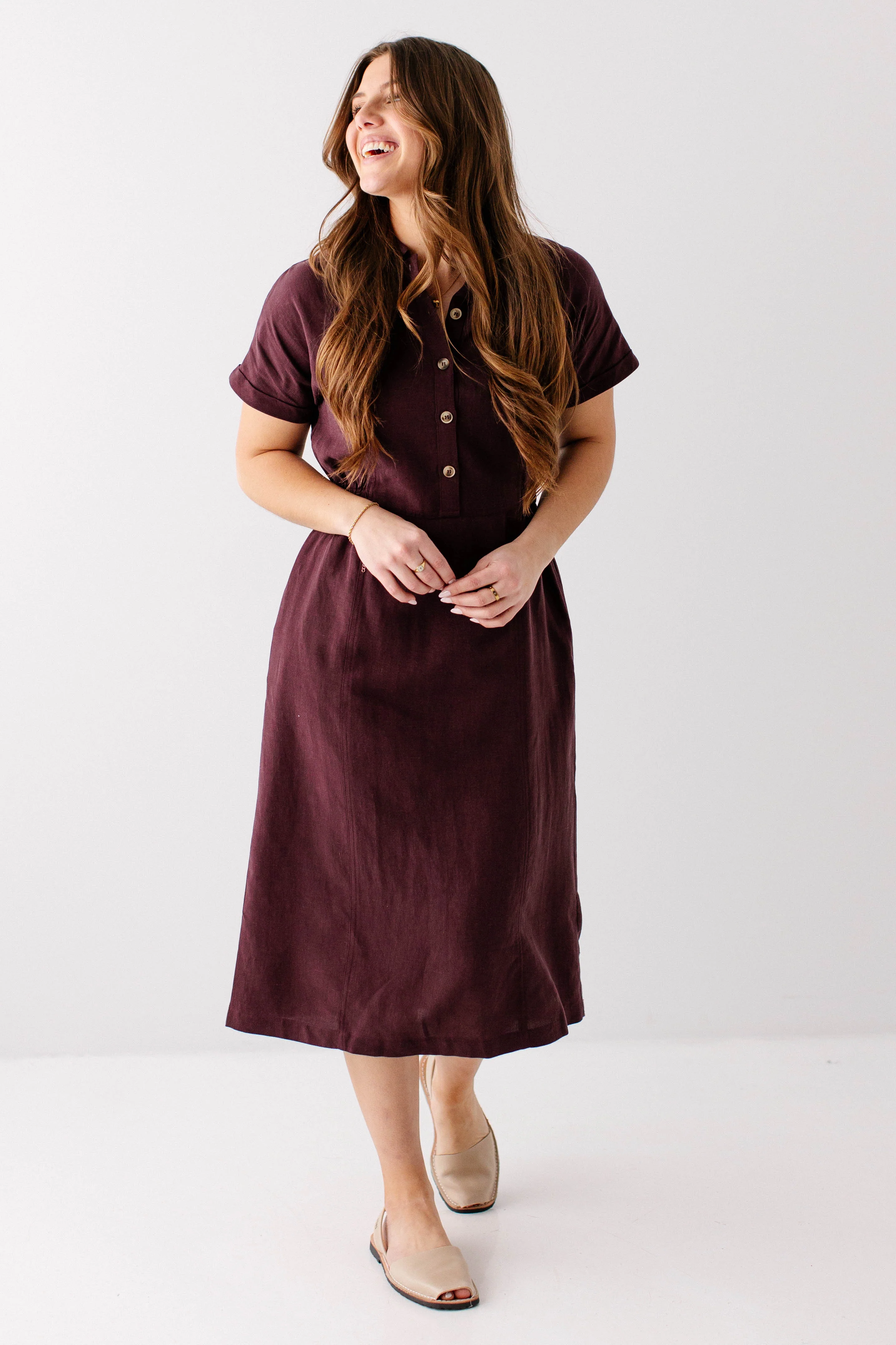 Siena Collared Button Up Midi Dress - Image 21