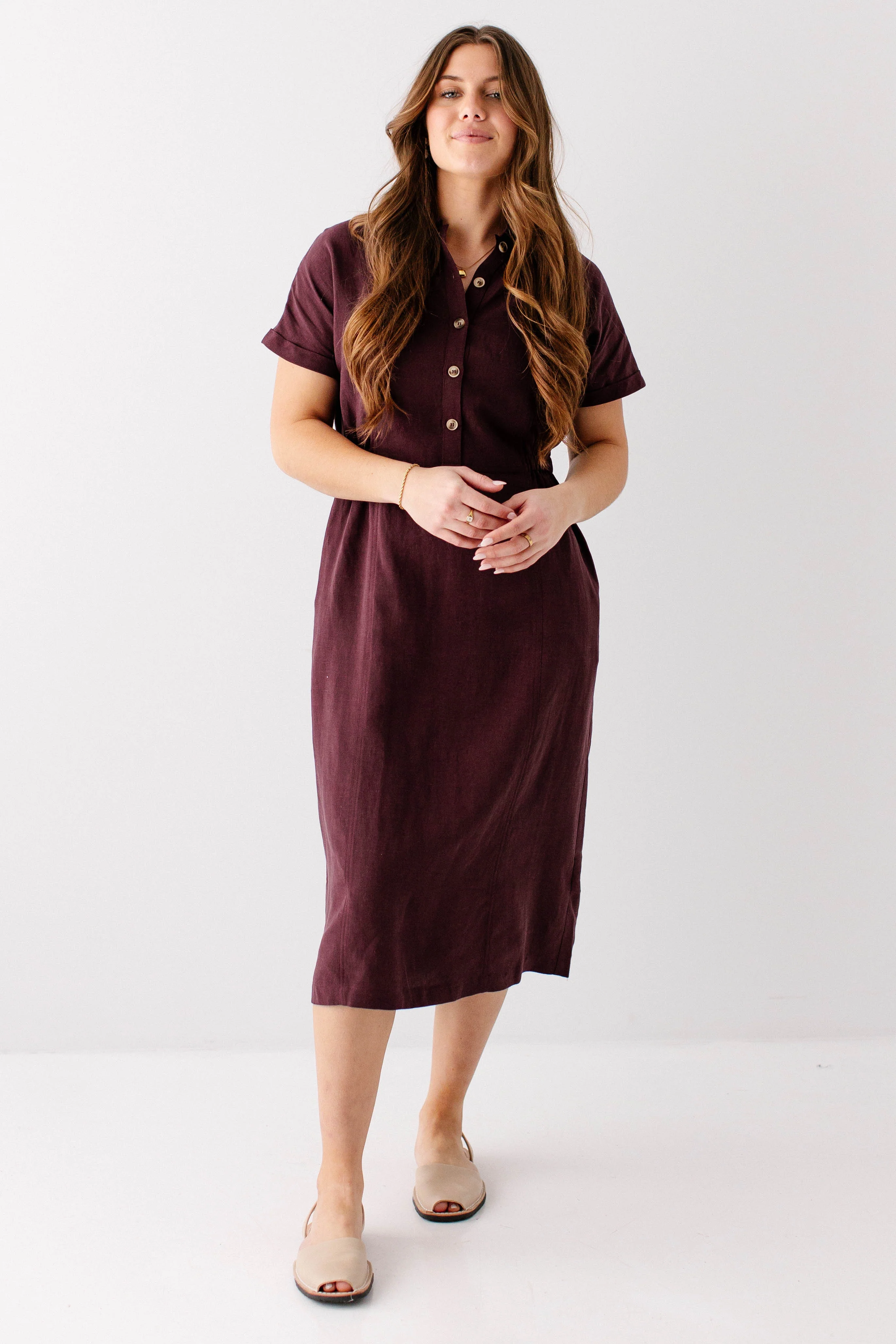 Siena Collared Button Up Midi Dress - Image 23