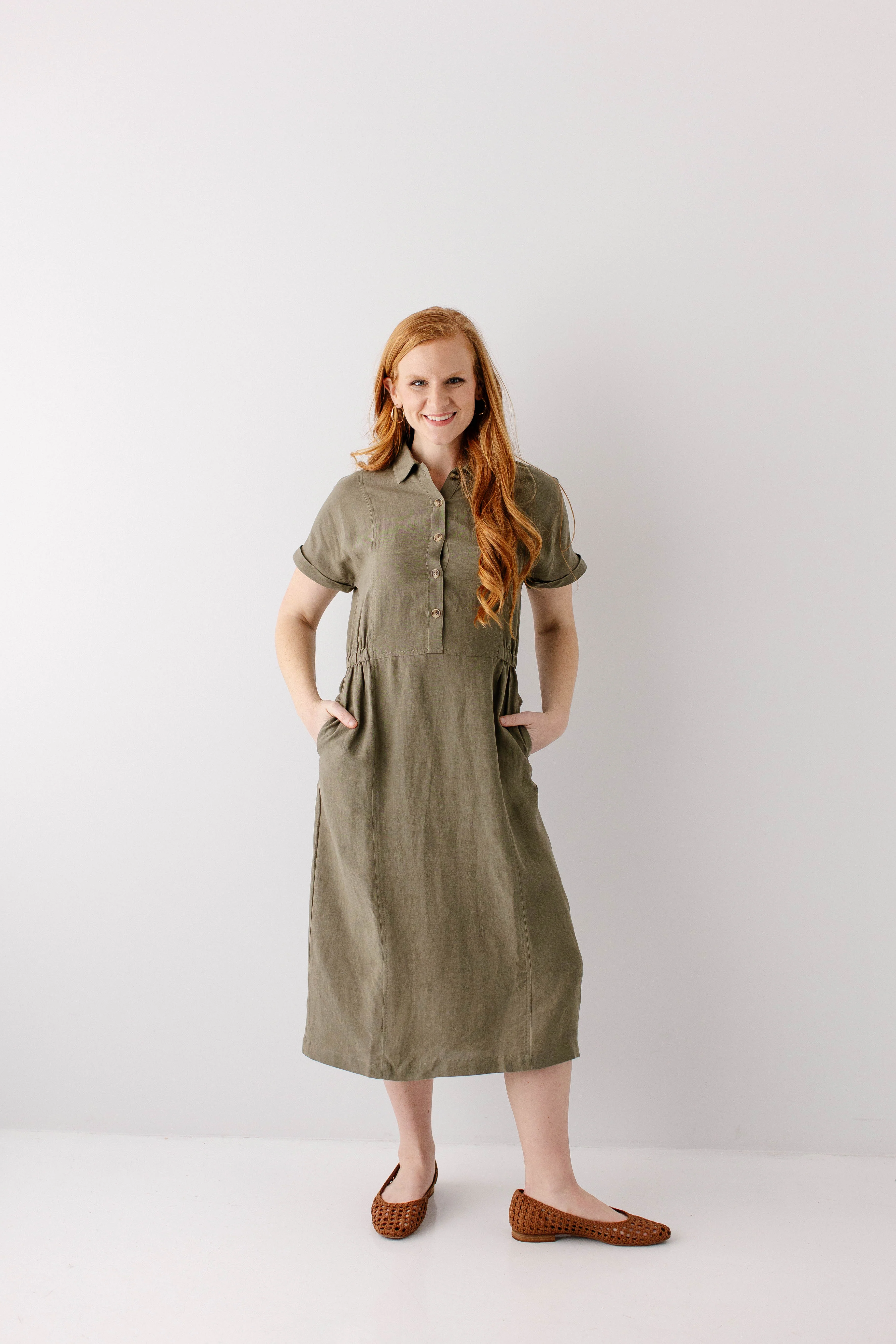 Siena Collared Button Up Midi Dress - Image 6