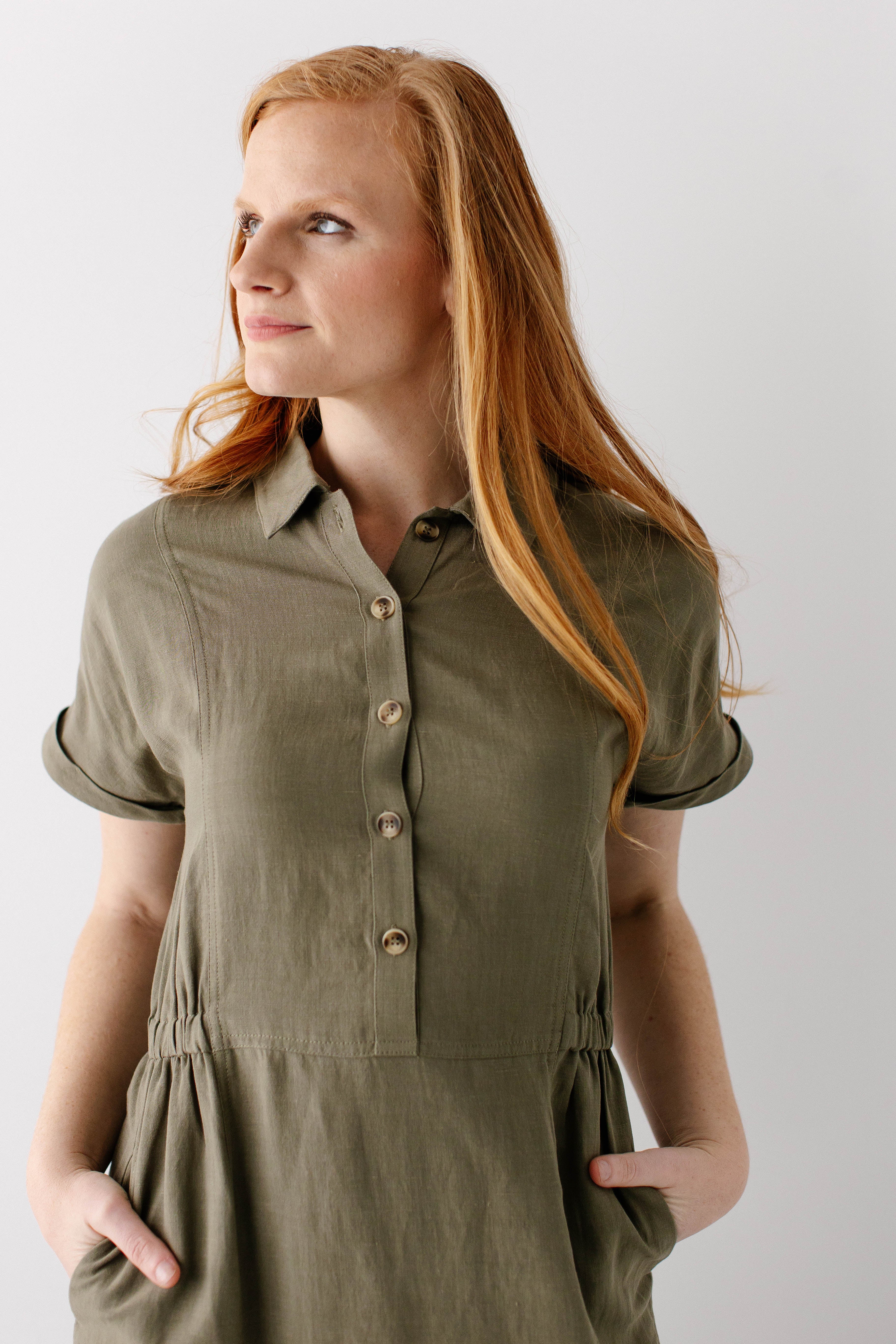 Siena Collared Button Up Midi Dress - Image 7