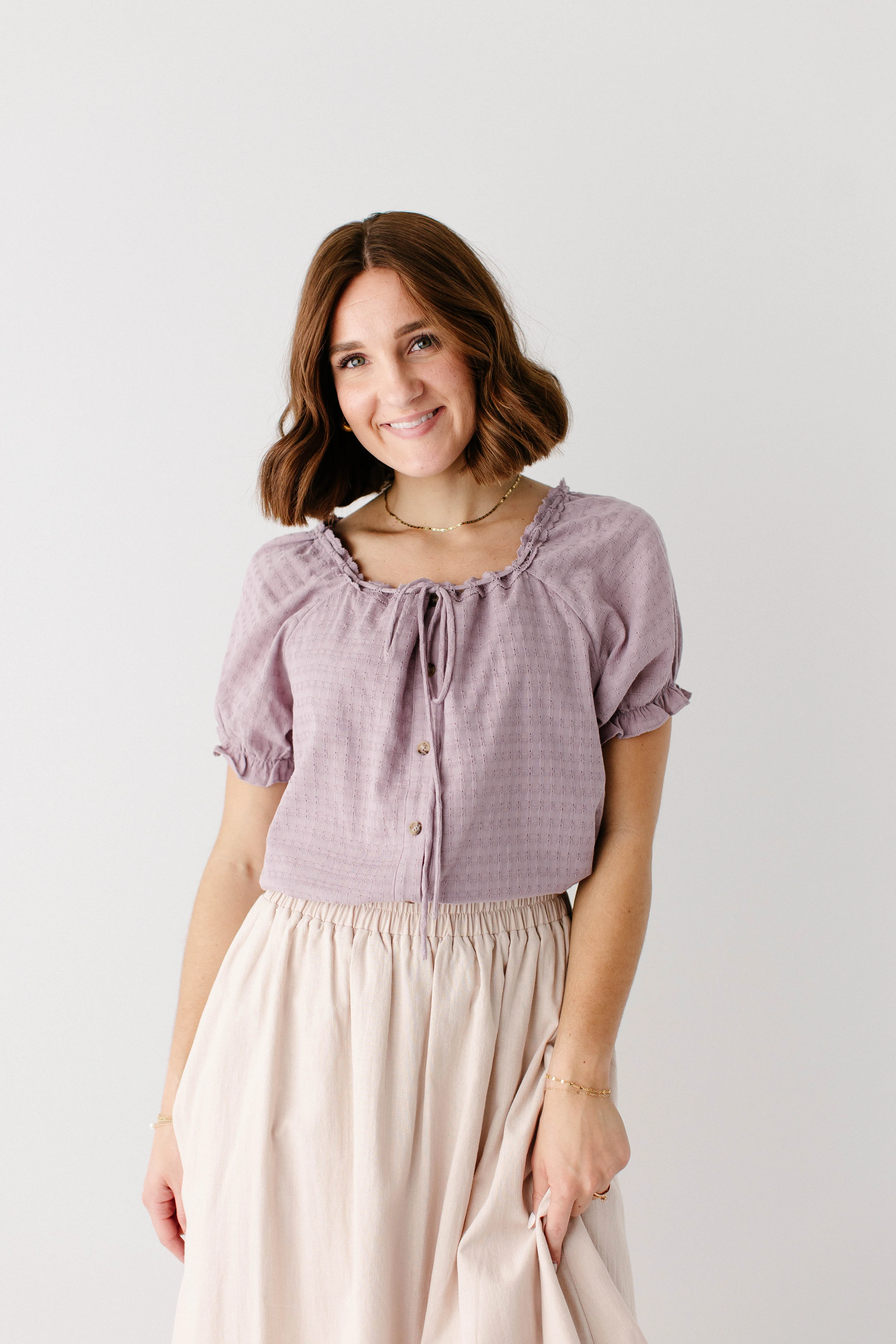 Skylar Textured Button Down Top