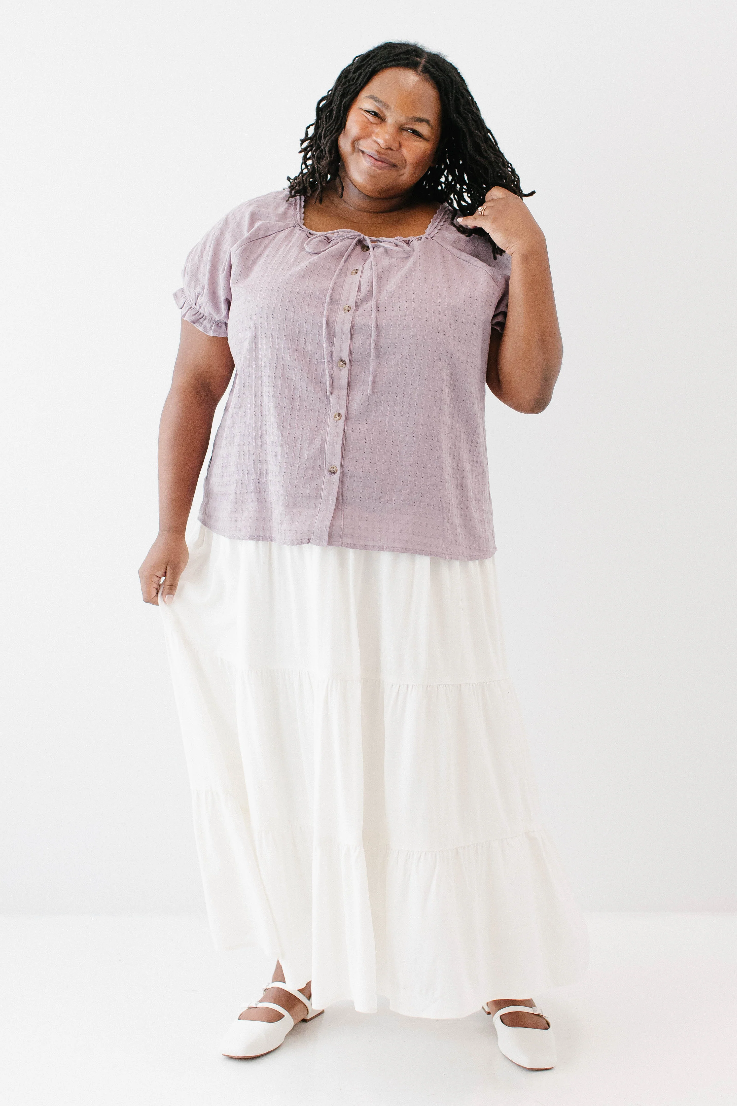 Skylar Textured Button Down Top - Image 2