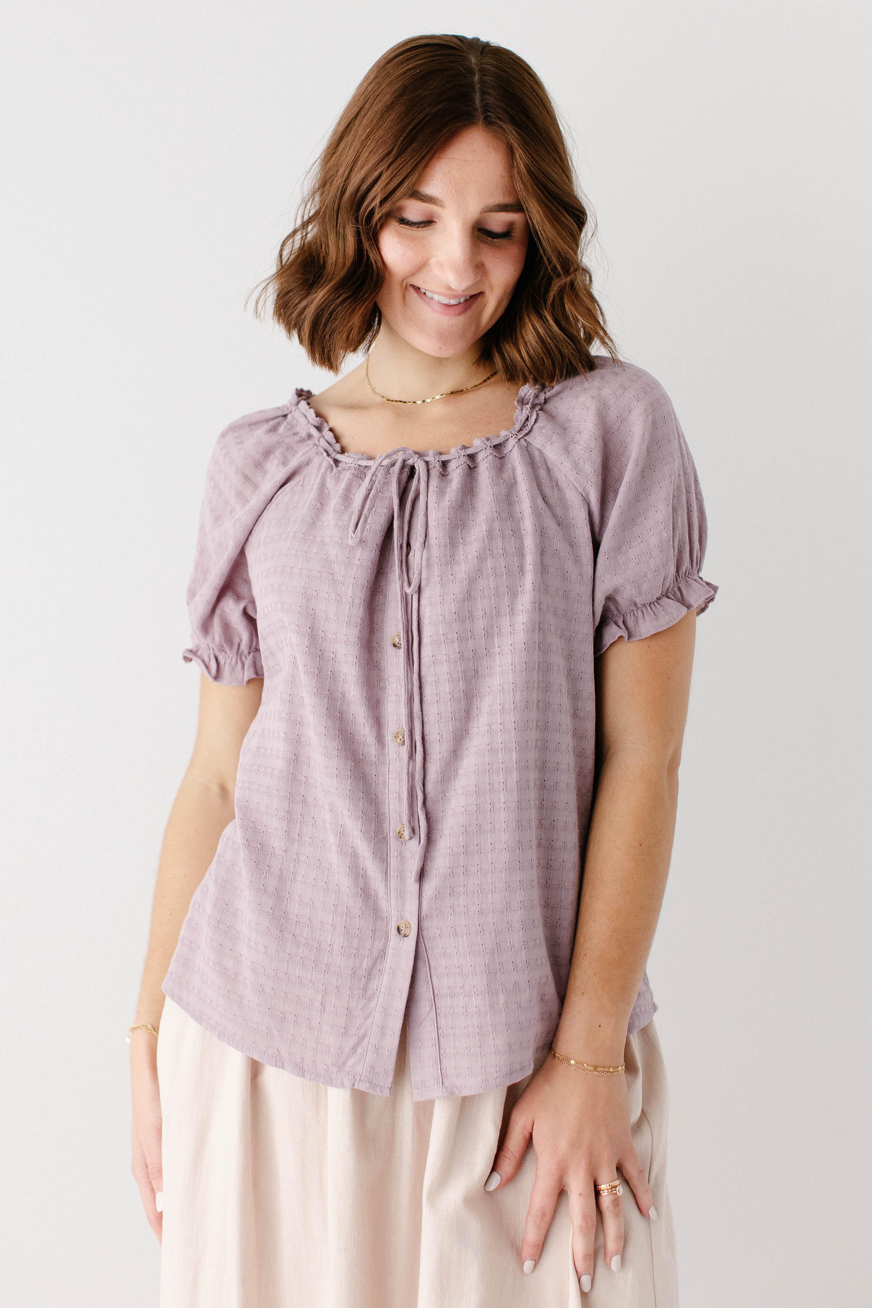 Skylar Textured Button Down Top - Image 3