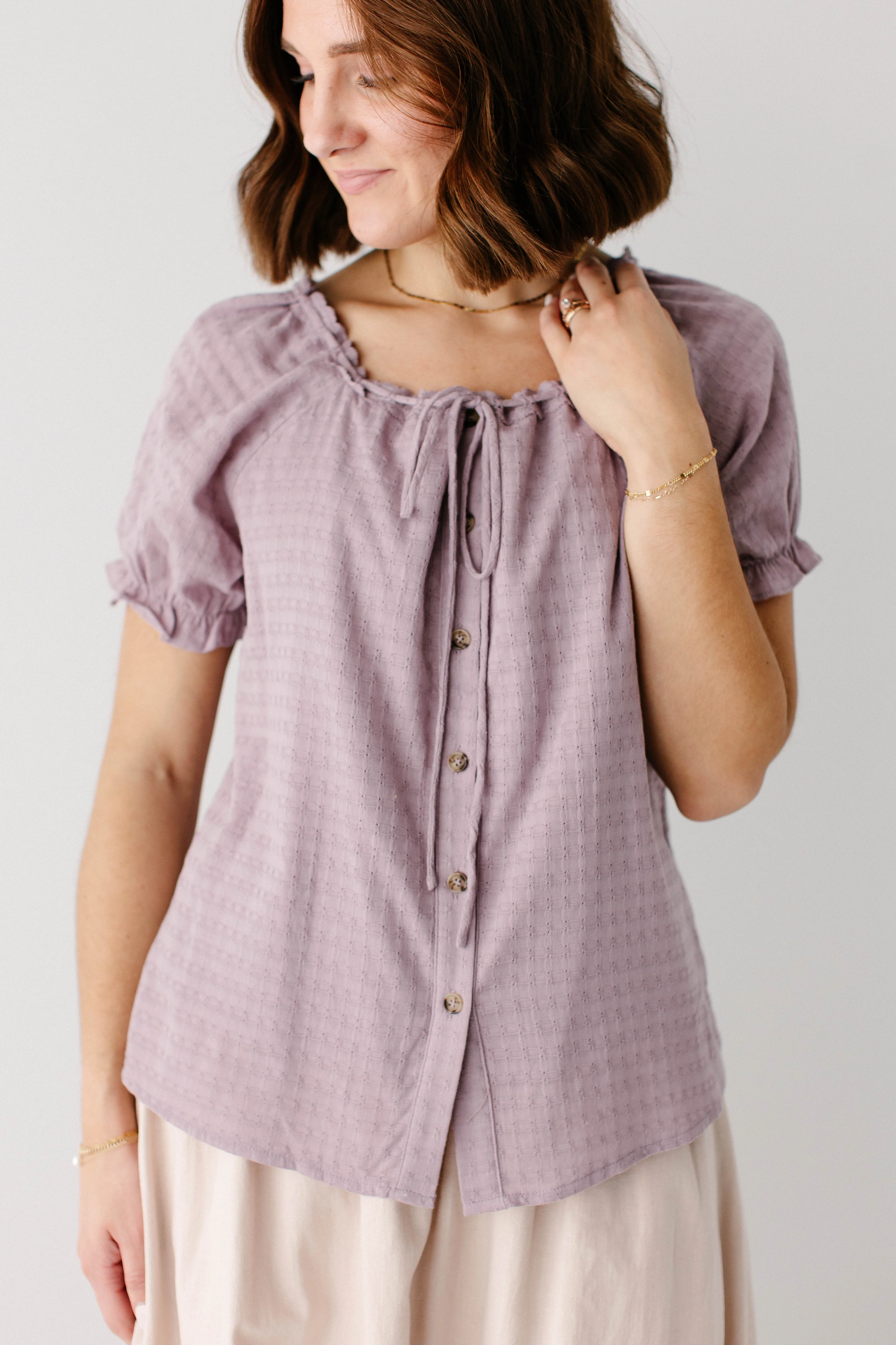 Skylar Textured Button Down Top - Image 4
