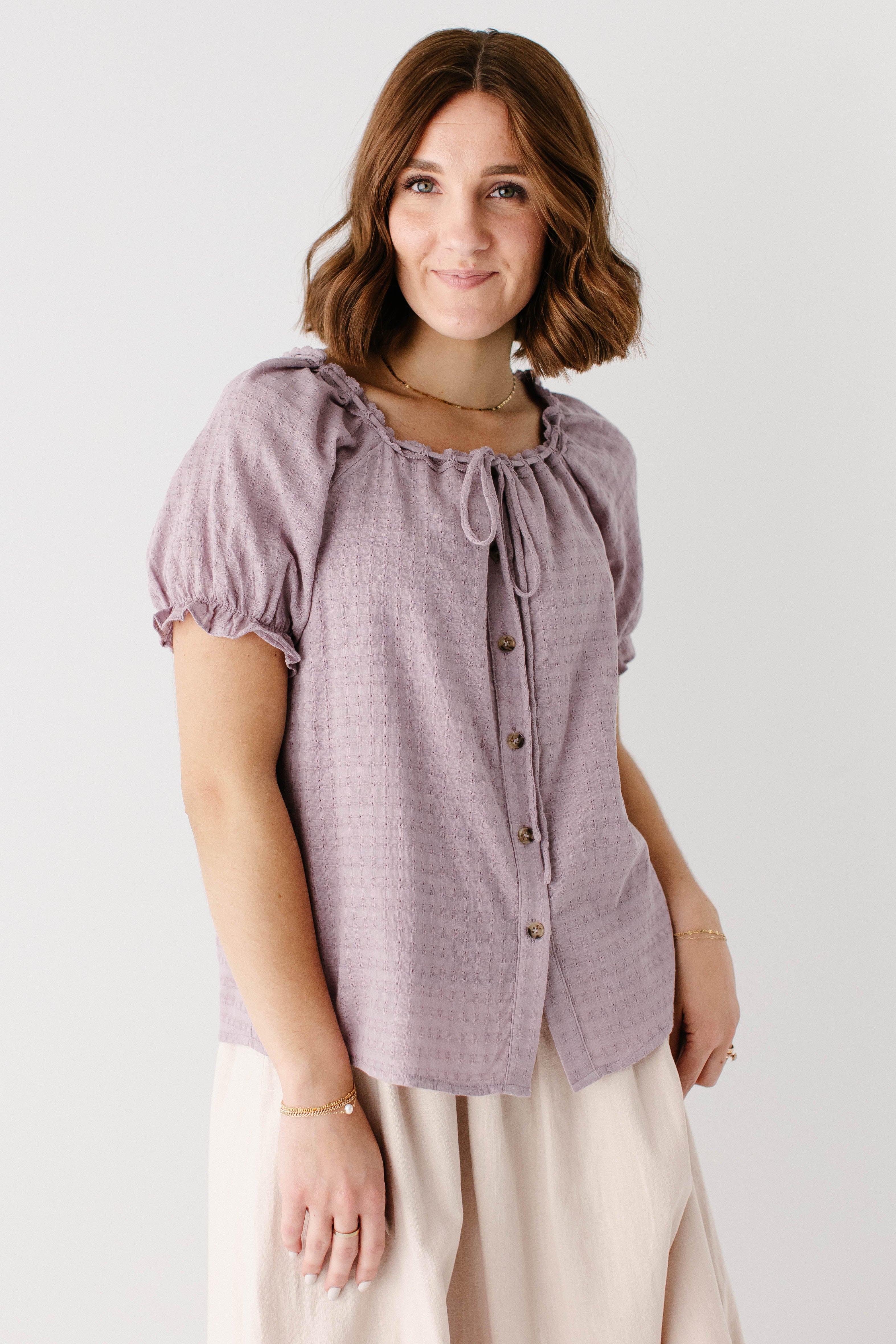 Skylar Textured Button Down Top - Image 6