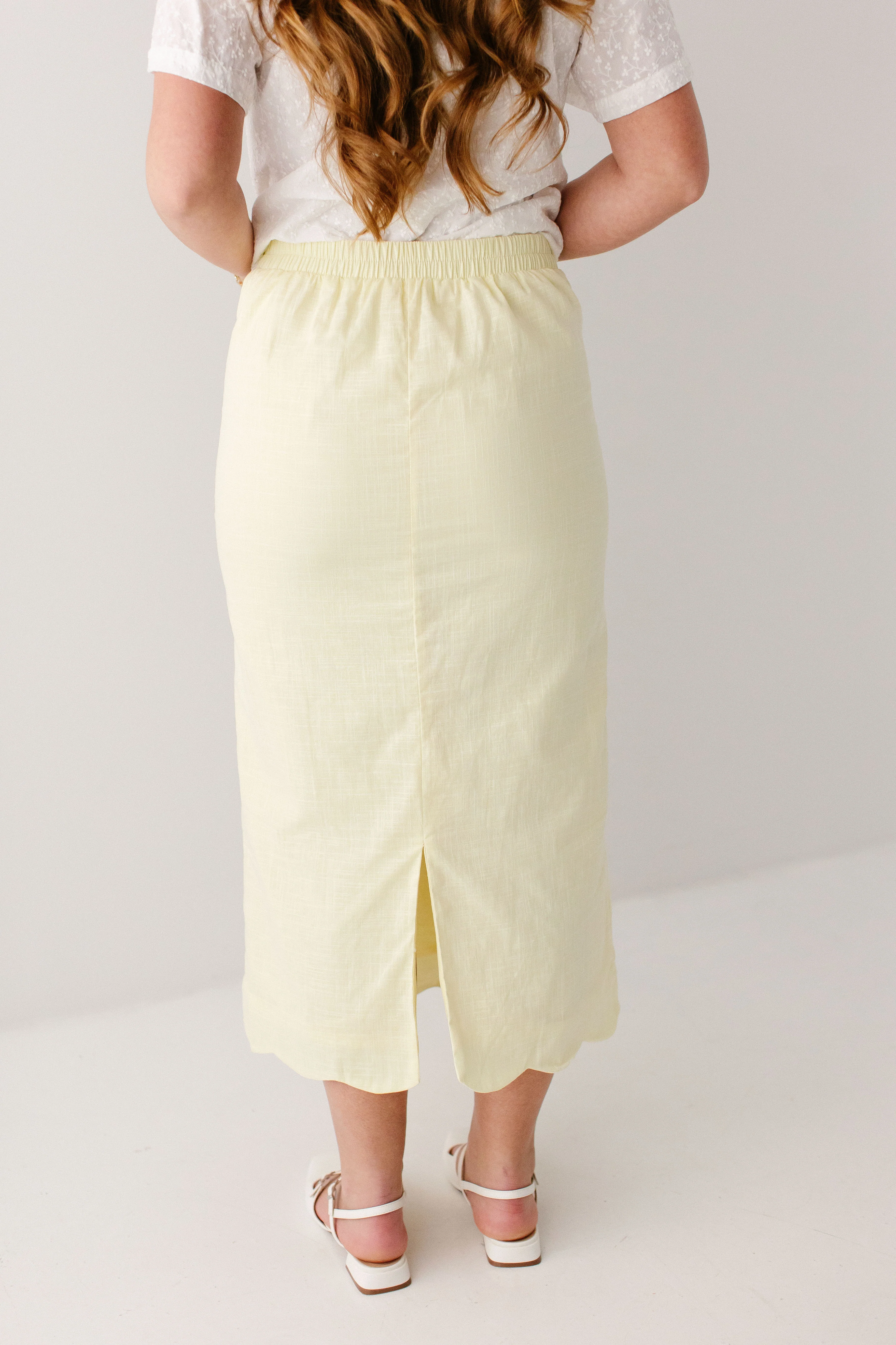 Soleil Scallop Hem Midi Skirt FINAL SALE - Image 5
