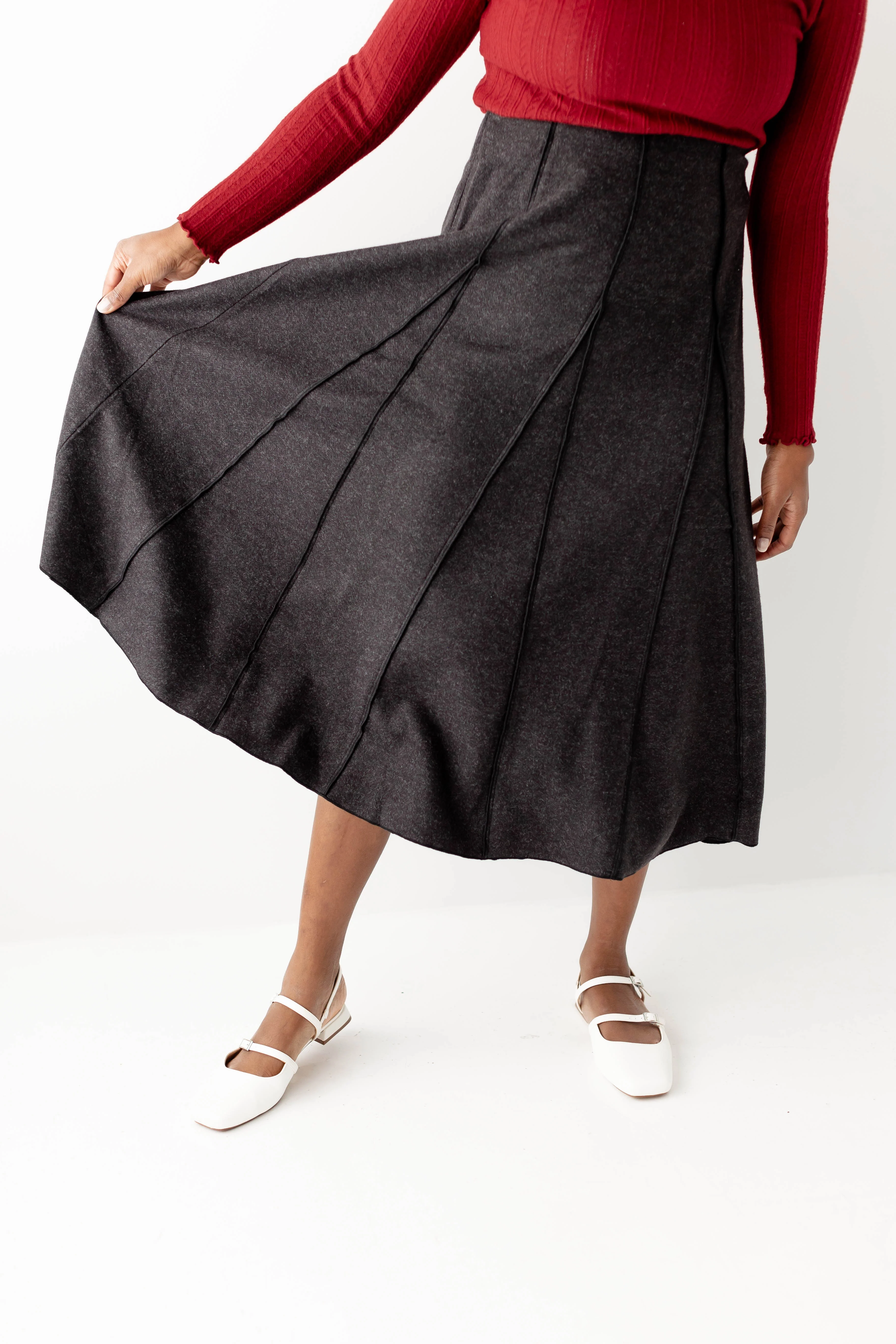 'Solveig' A-Line Knit Midi Skirt FINAL SALE - Image 5