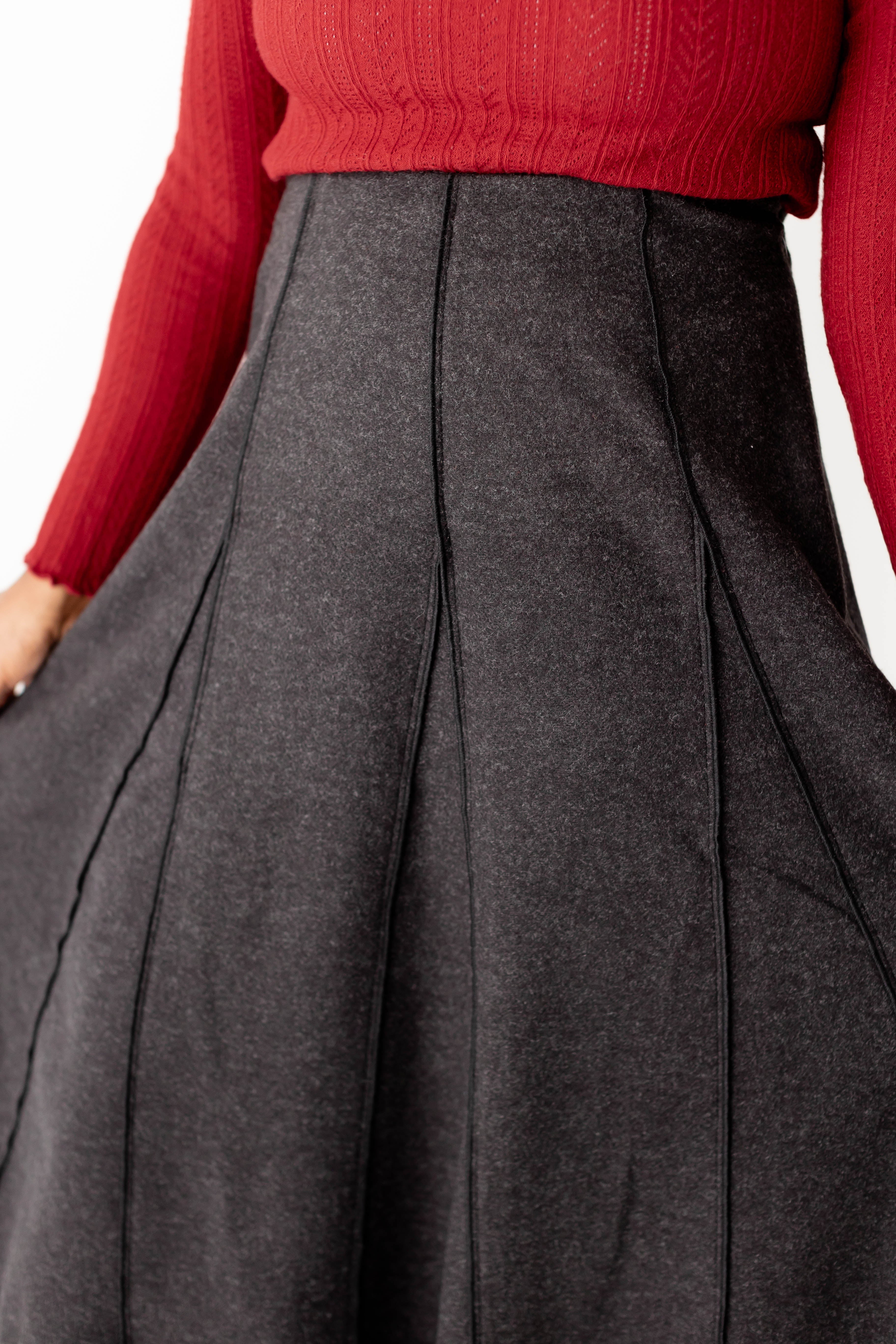 'Solveig' A-Line Knit Midi Skirt FINAL SALE - Image 6
