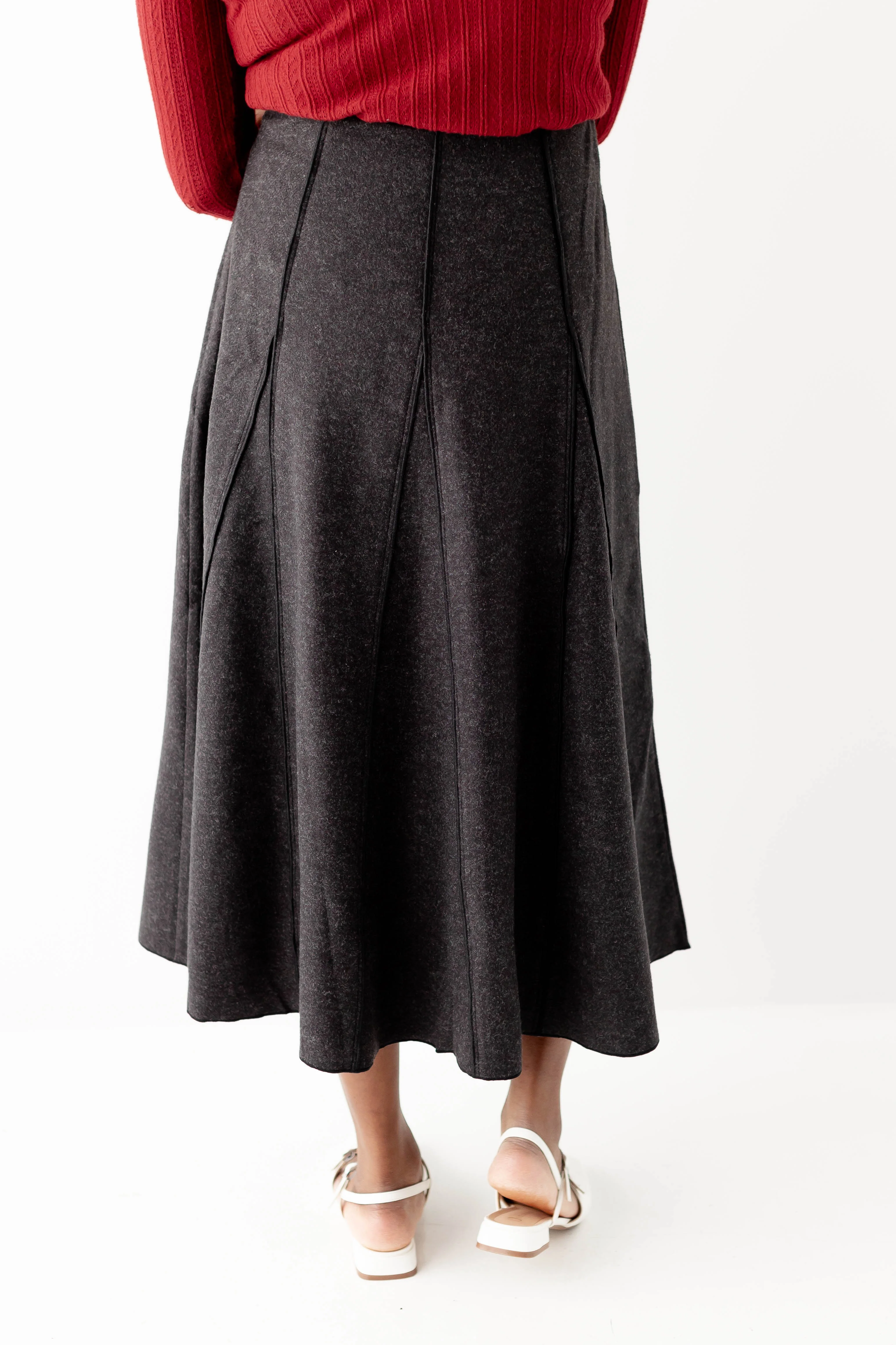 'Solveig' A-Line Knit Midi Skirt FINAL SALE - Image 8