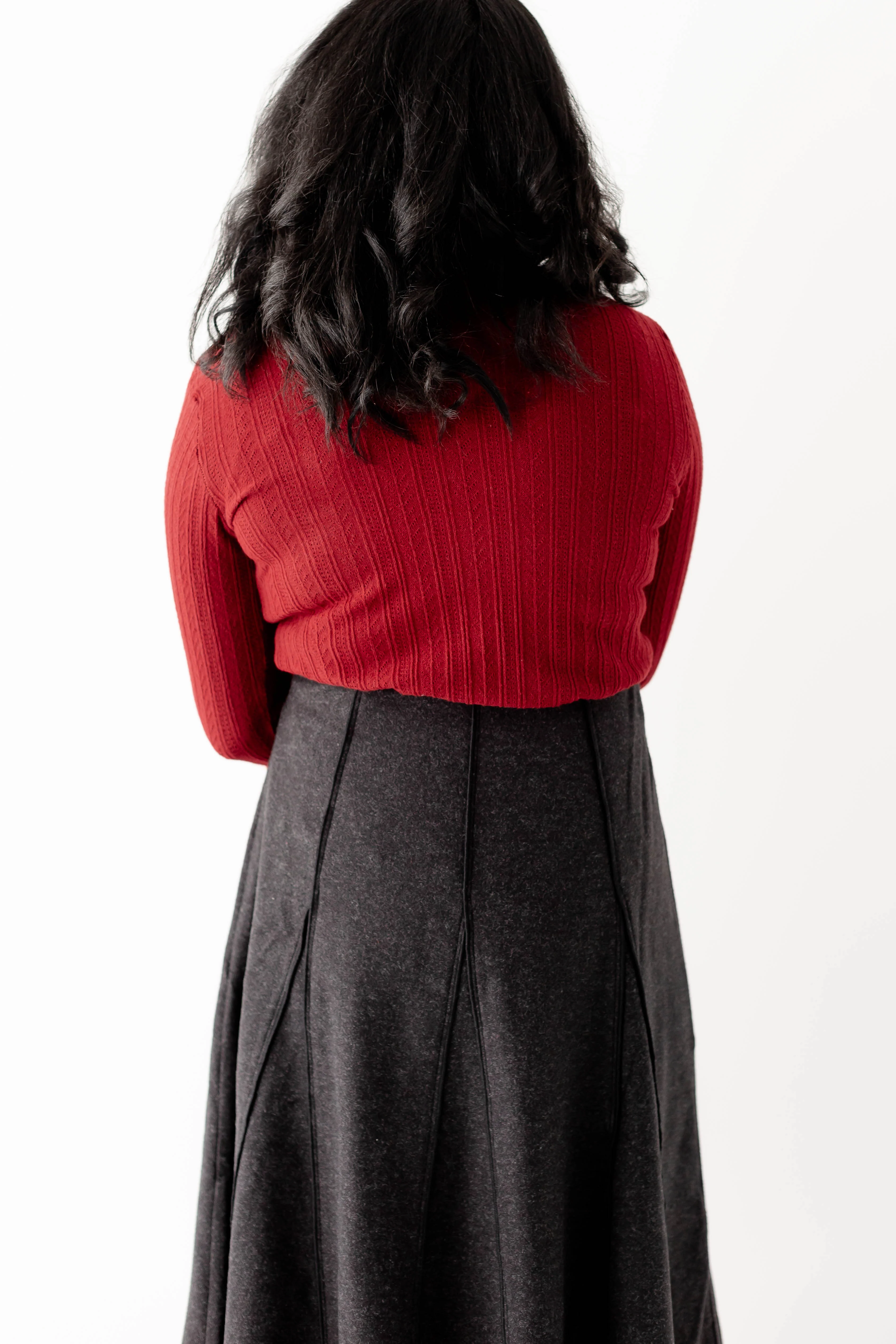 'Solveig' A-Line Knit Midi Skirt FINAL SALE - Image 9