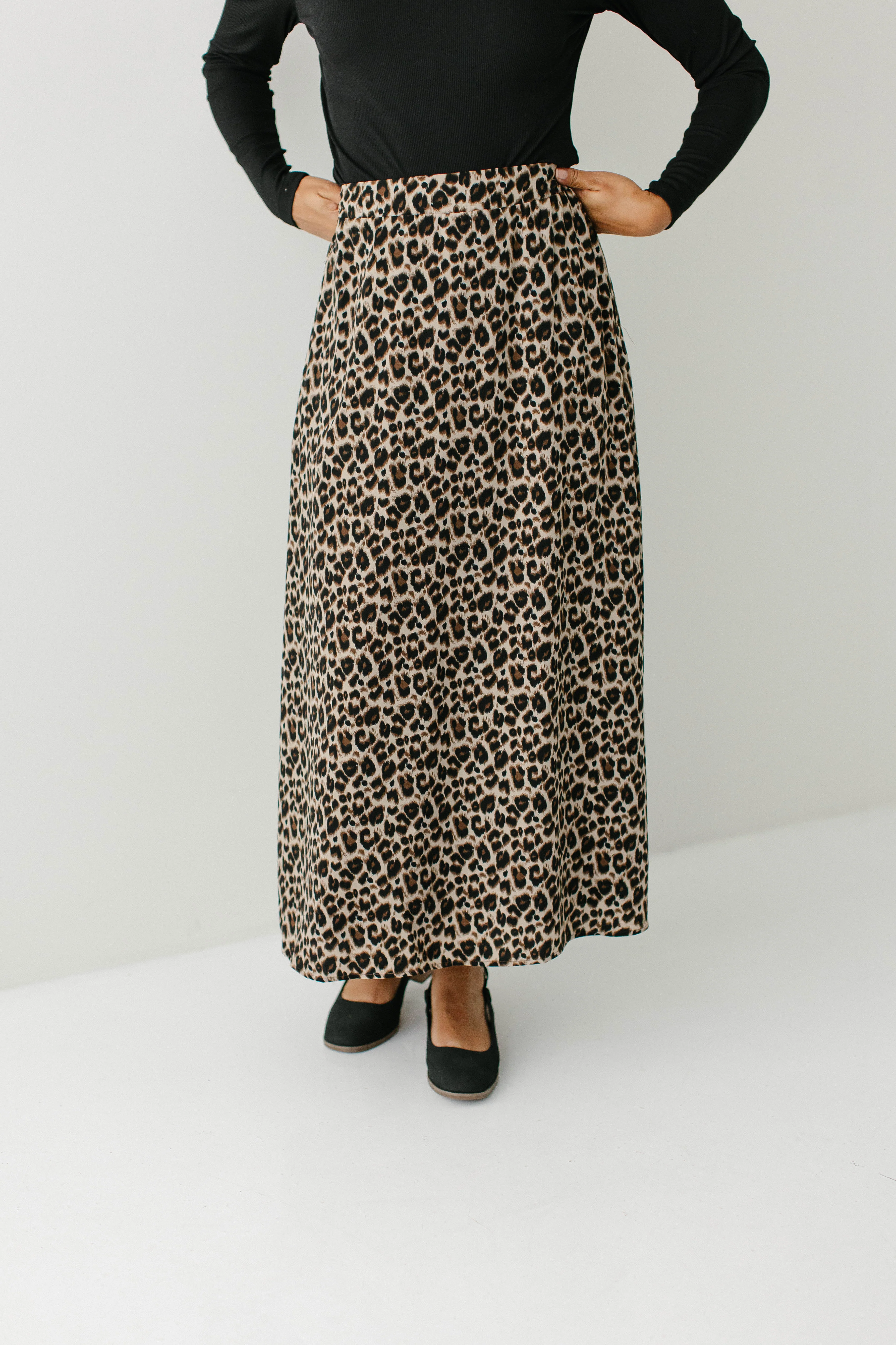 'Stella' Leopard Print Maxi Slip Skirt FINAL SALE