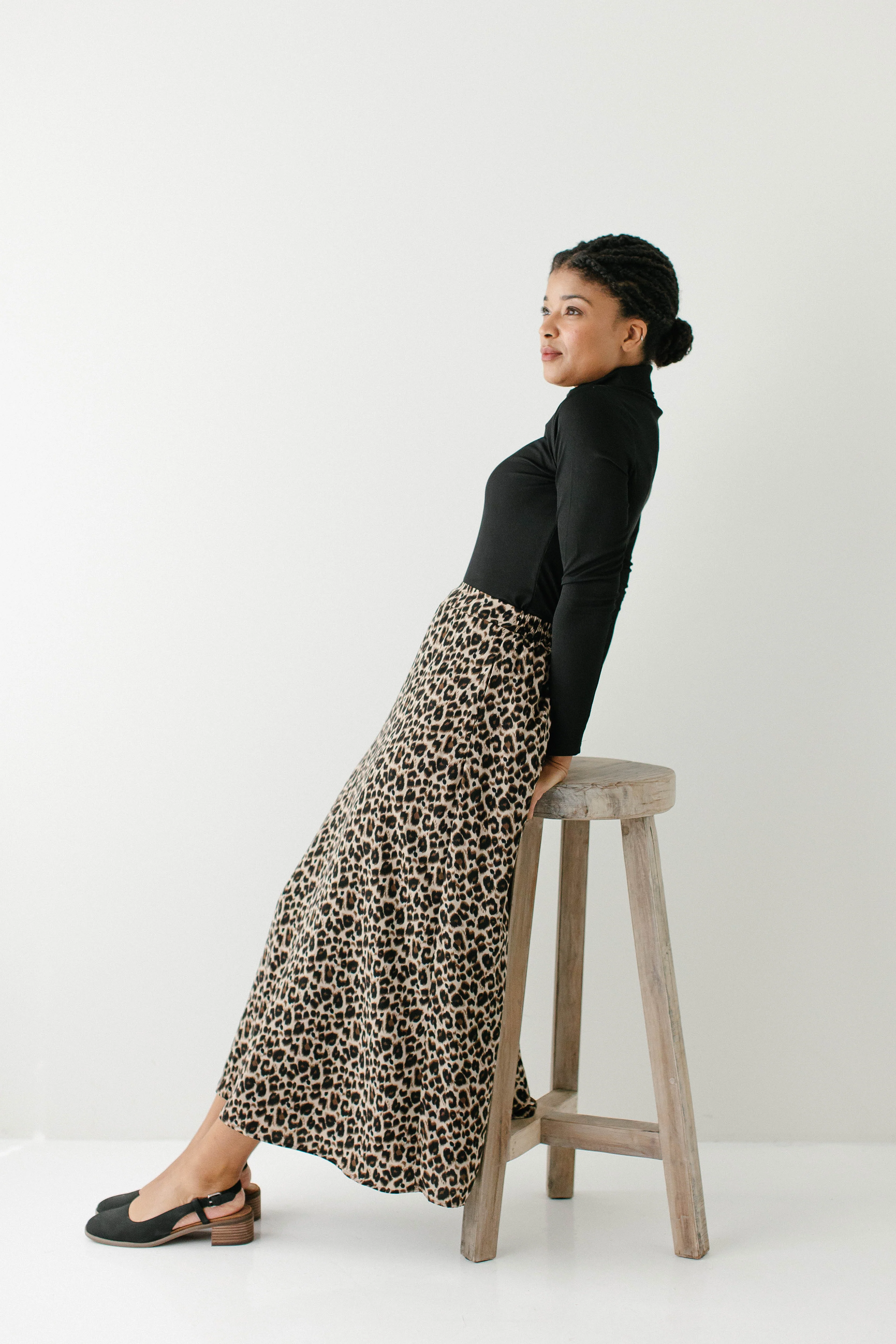 'Stella' Leopard Print Maxi Slip Skirt FINAL SALE - Image 3