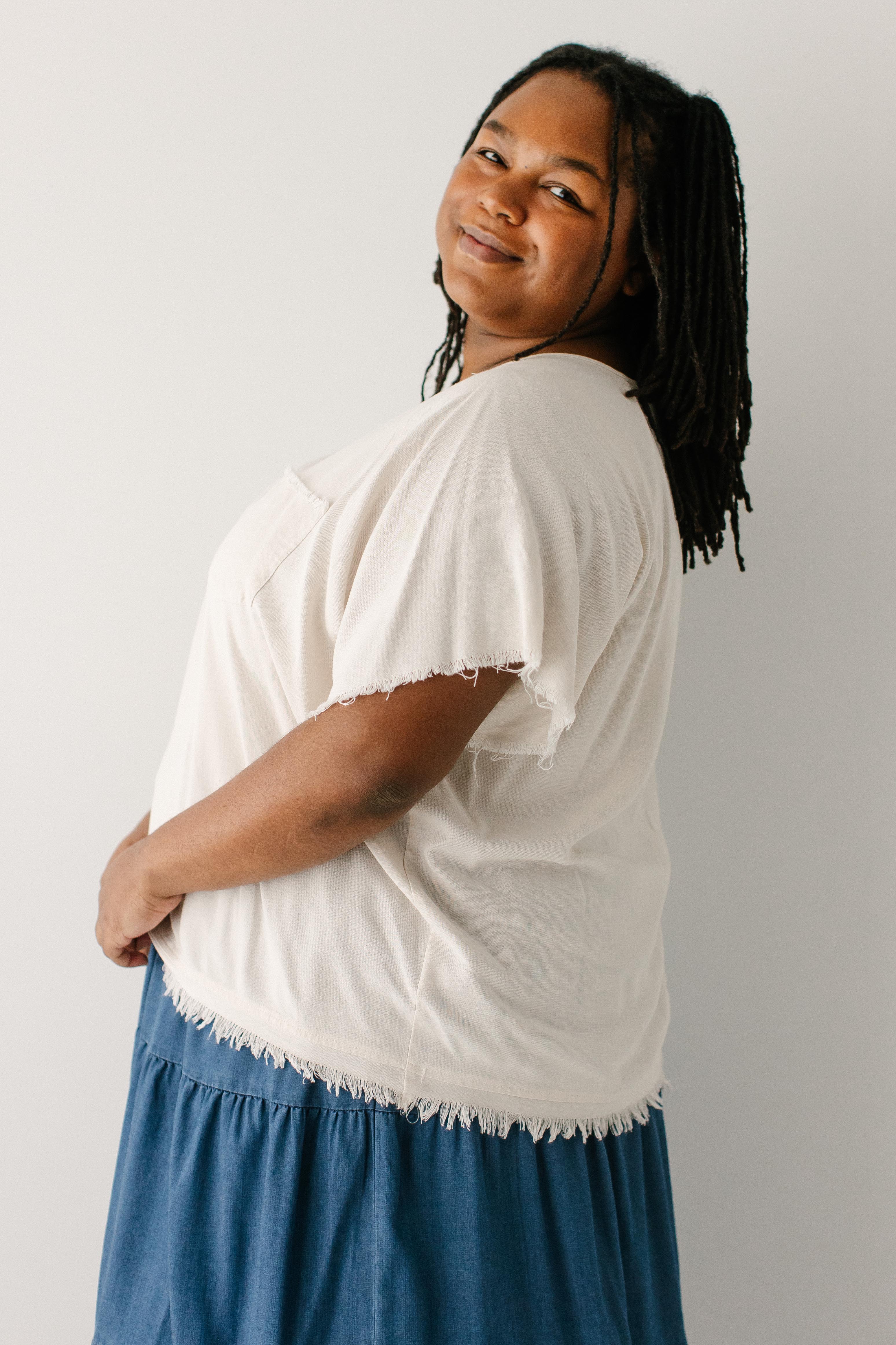 Stephanie Raw Hem Raglan Sleeve Top - Image 19