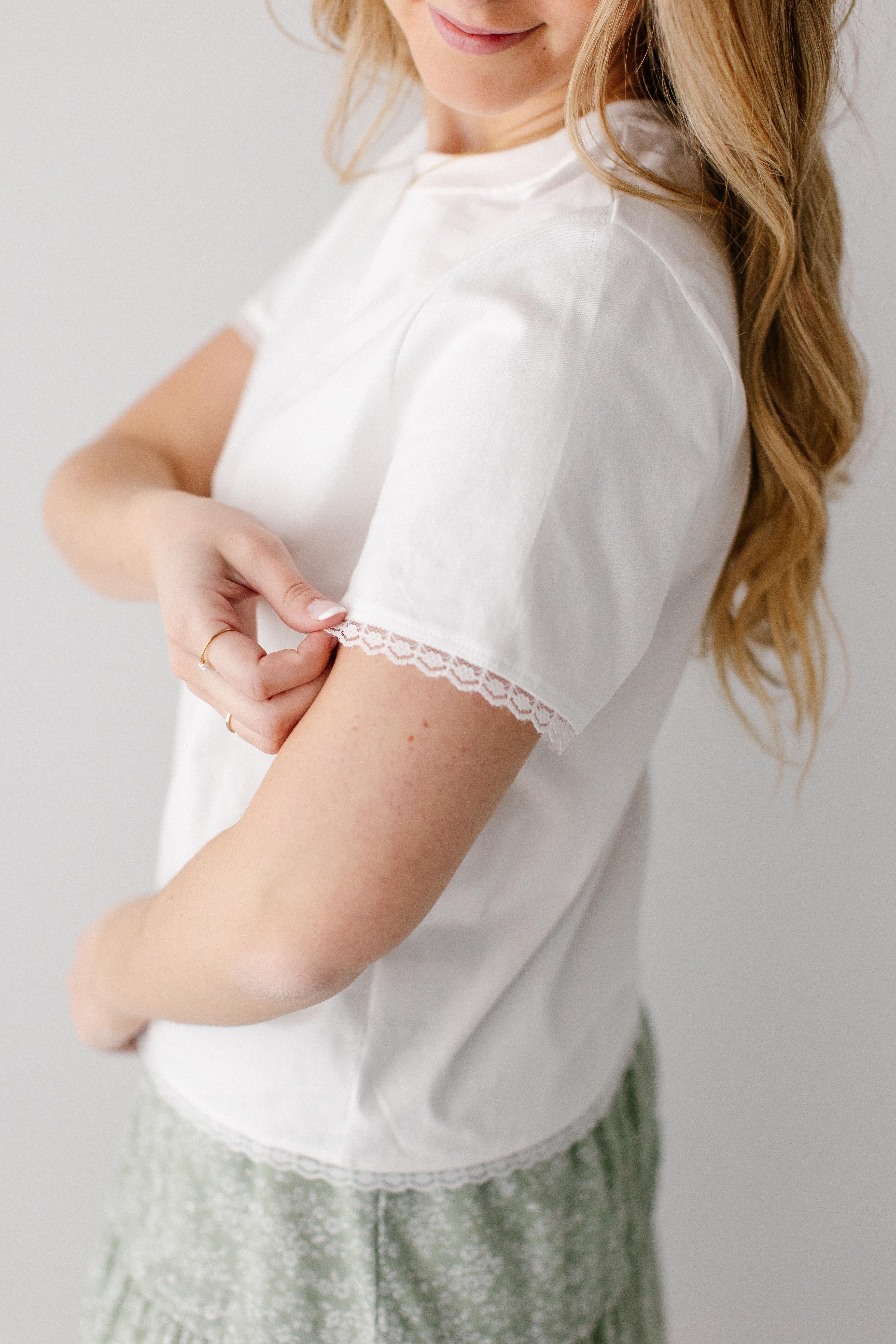 'Swann' Lace Edge Classic Top - Image 2