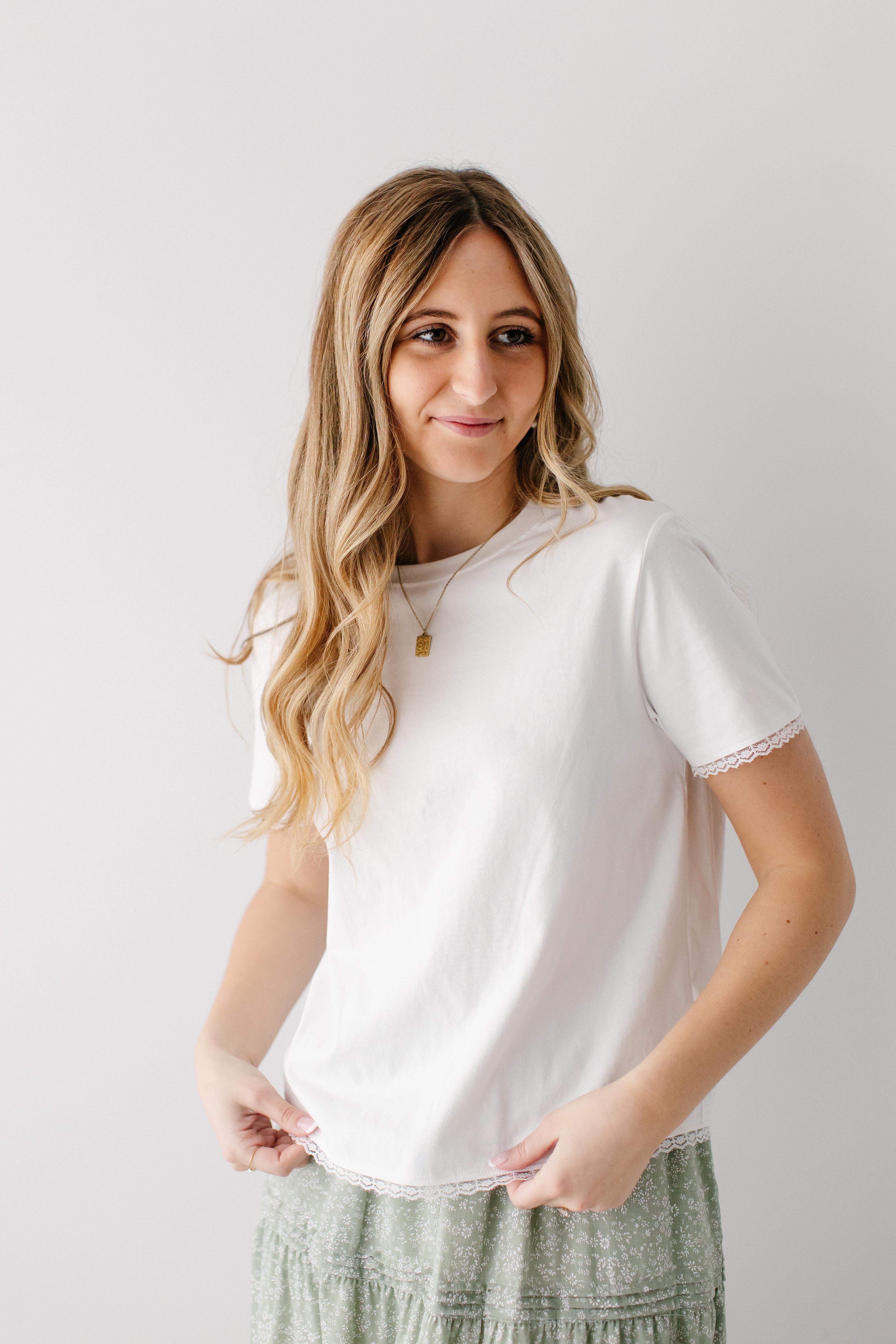 'Swann' Lace Edge Classic Top - Image 3
