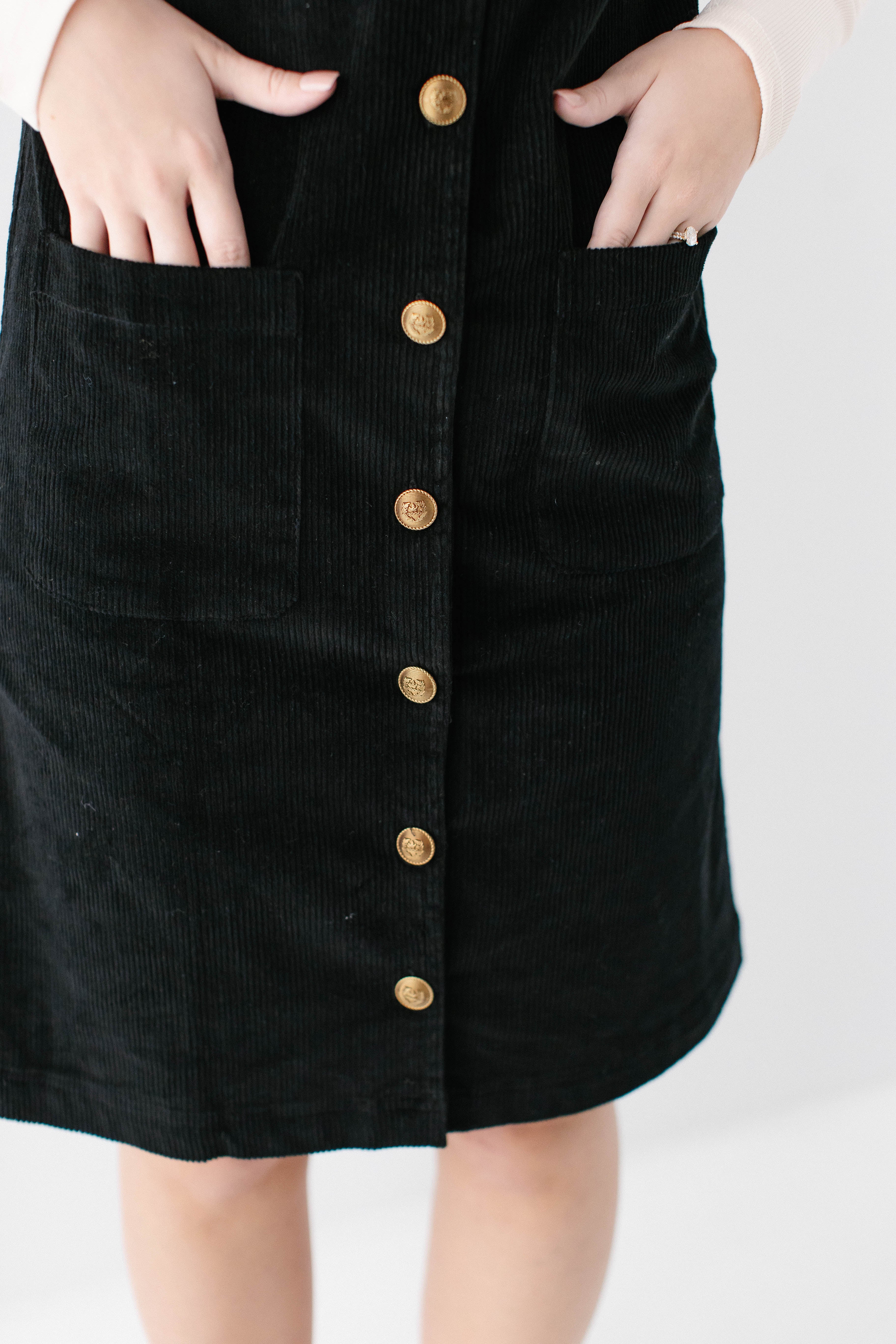 'Sybil' Knee Length Corduroy Jumper FINAL SALE - Image 4