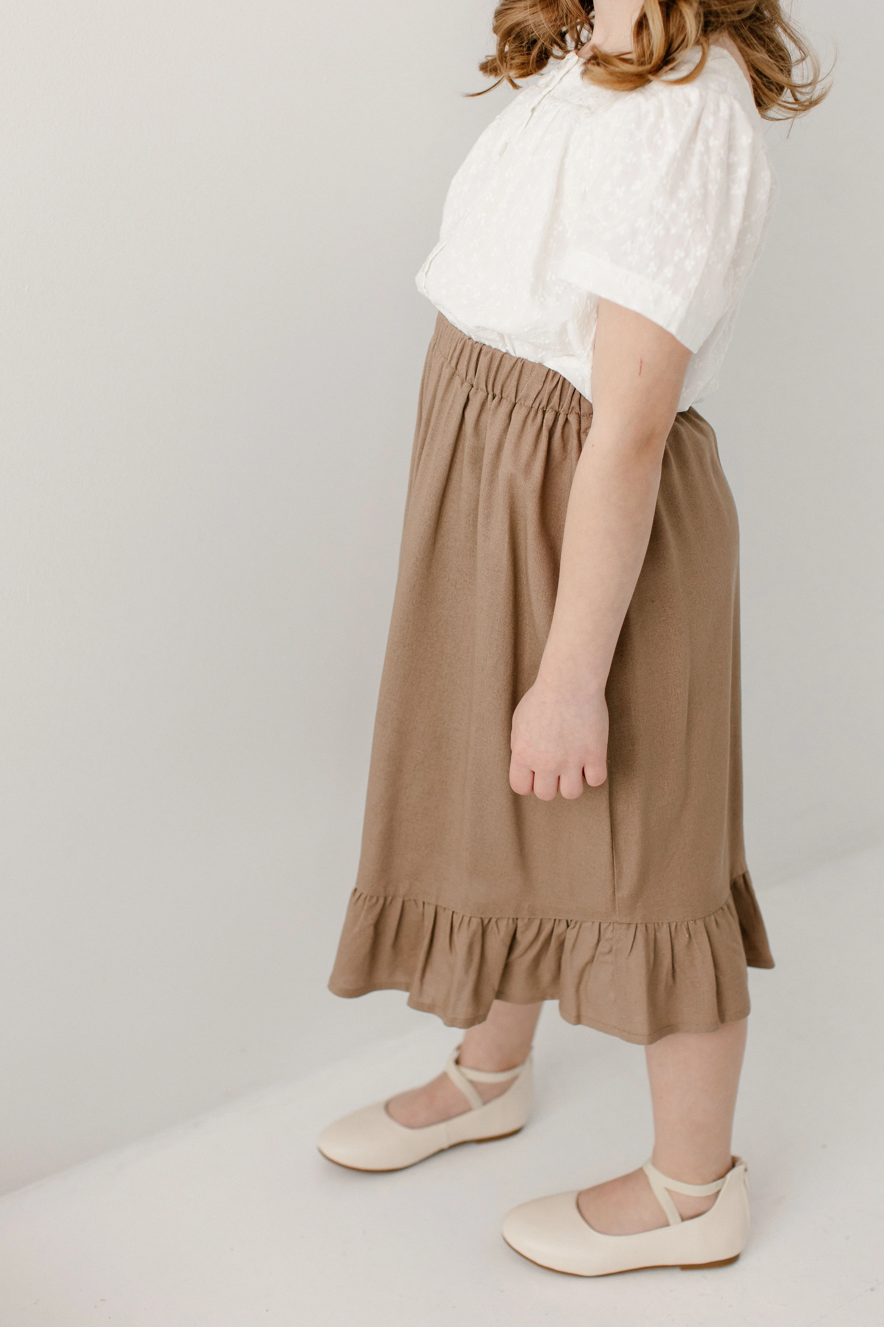 Tessa Girl Ruffle Hem Midi Skirt - Image 4