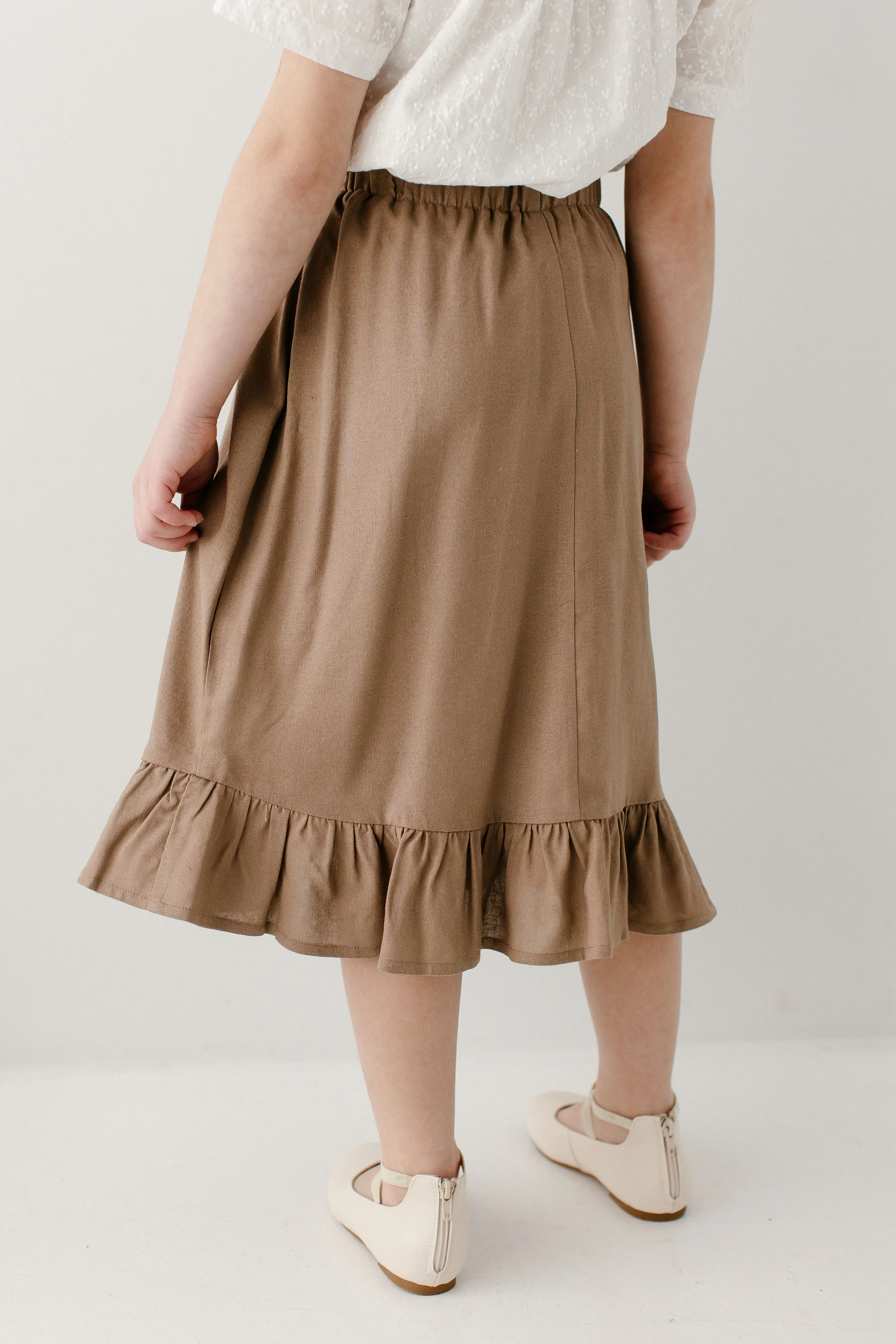 Tessa Girl Ruffle Hem Midi Skirt - Image 5