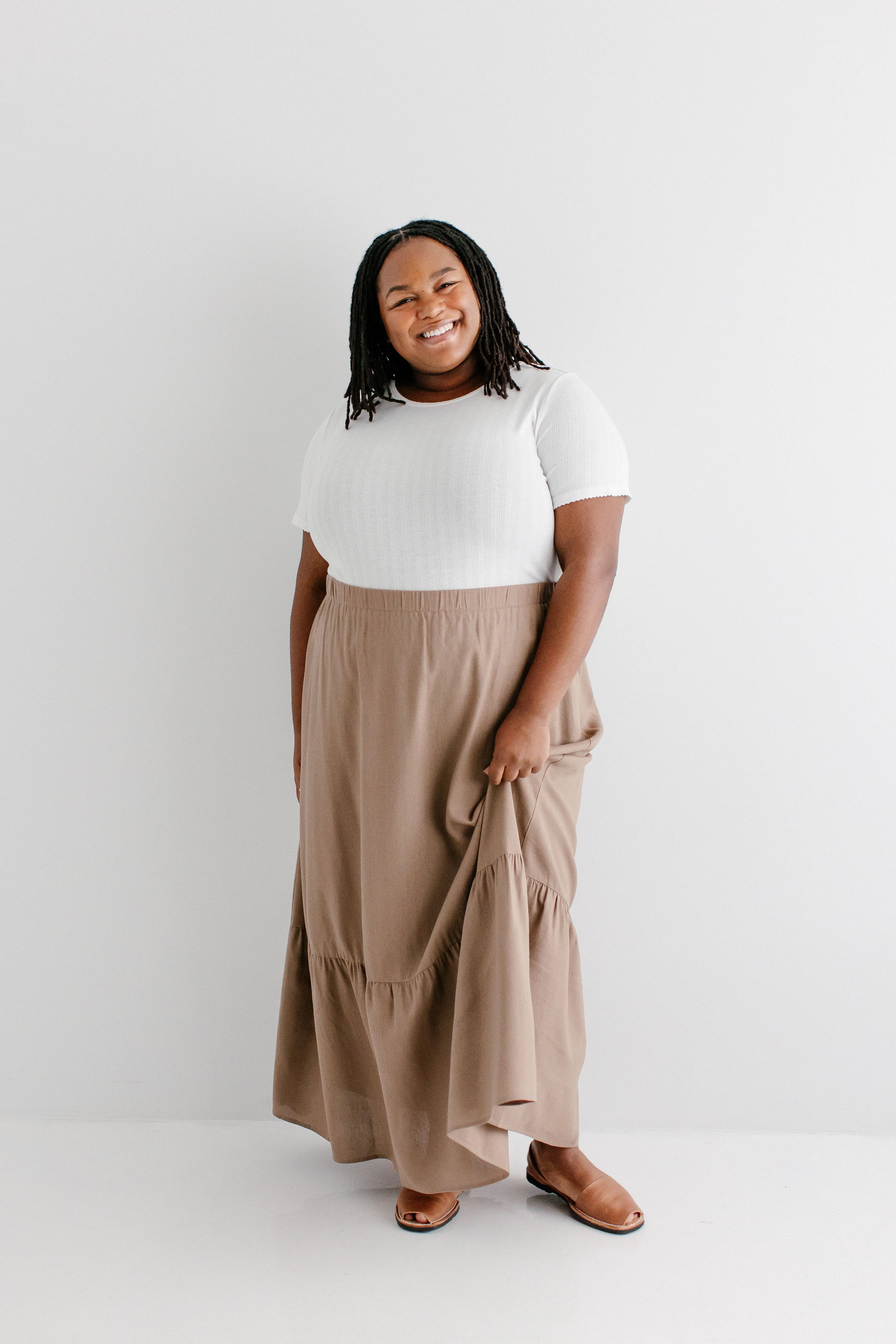 Tessa Linen Blend Ruffle Hem Maxi Skirt - Image 6