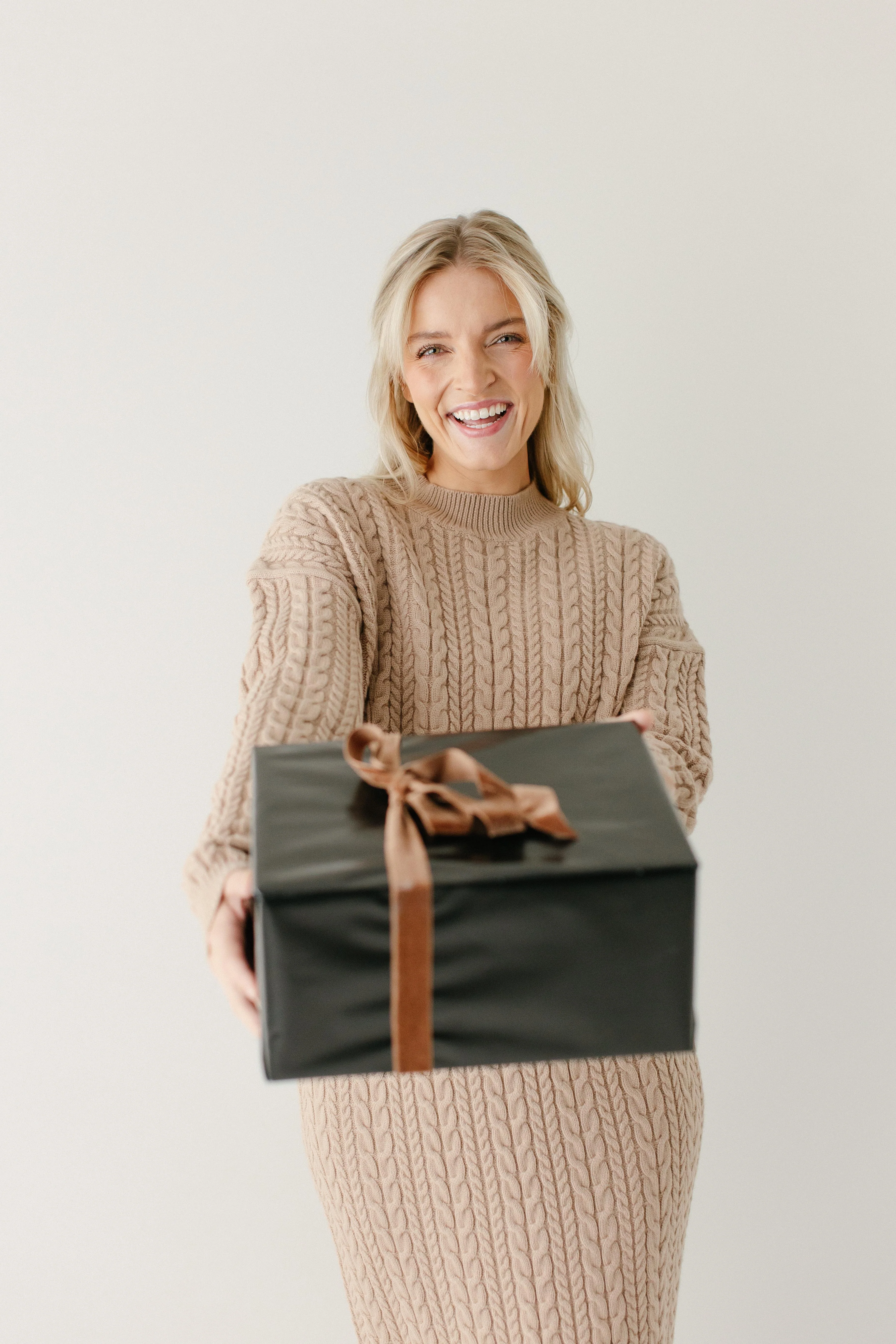 'Thora' Cable Knit Mock Neck Sweater FINAL SALE - Image 2