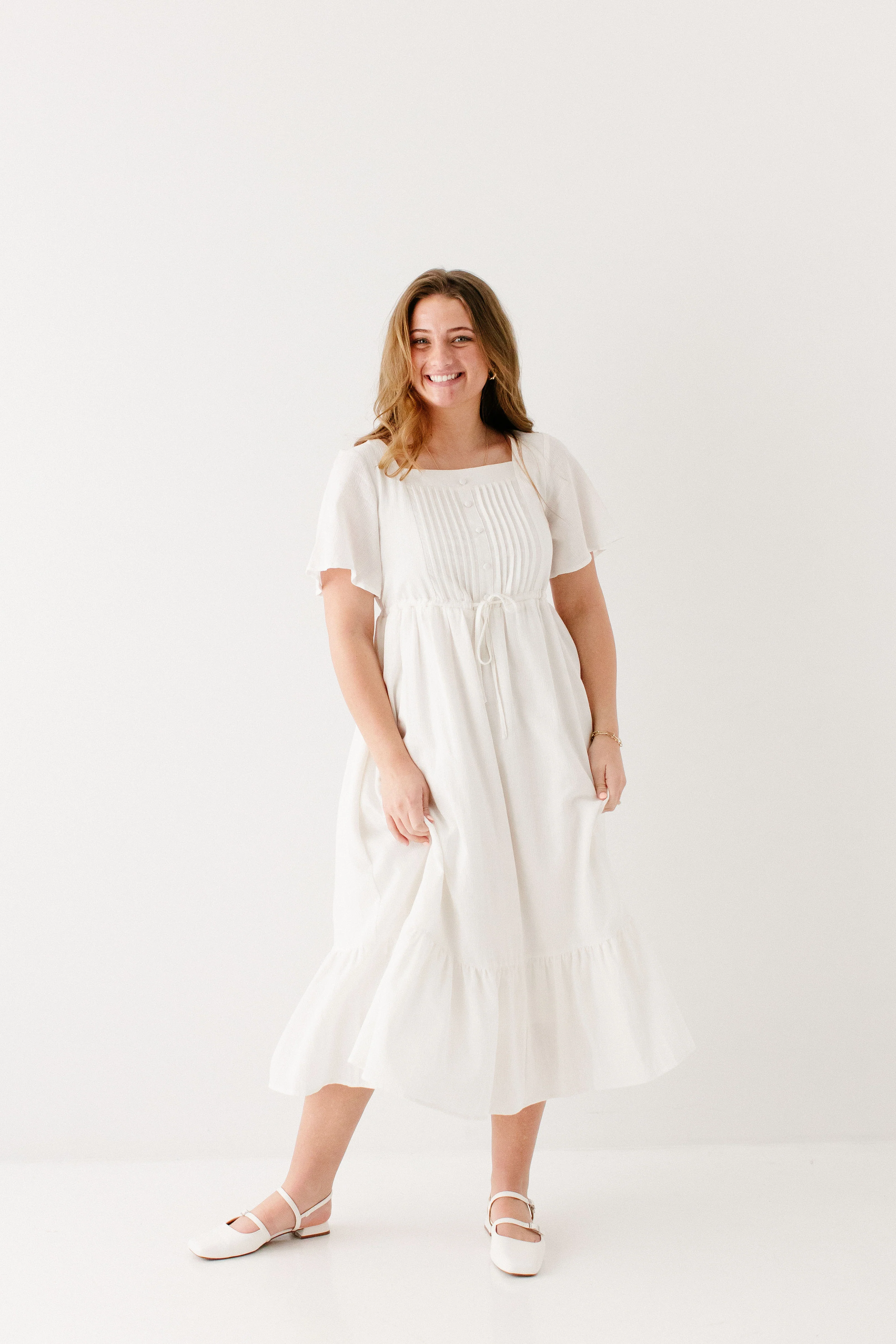 Trinity Pintuck Bodice Midi Dress - Image 2