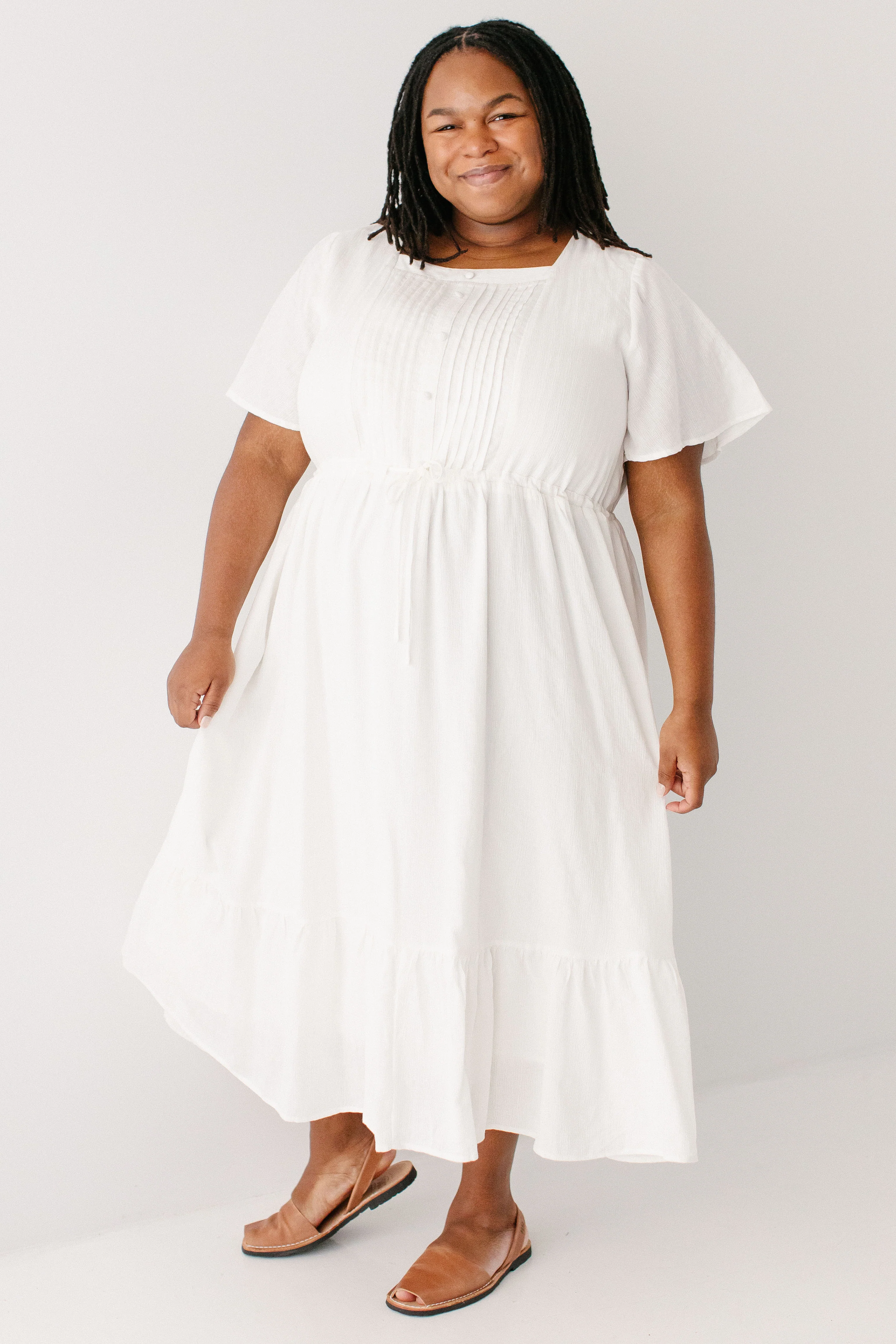 Trinity Pintuck Bodice Midi Dress - Image 7