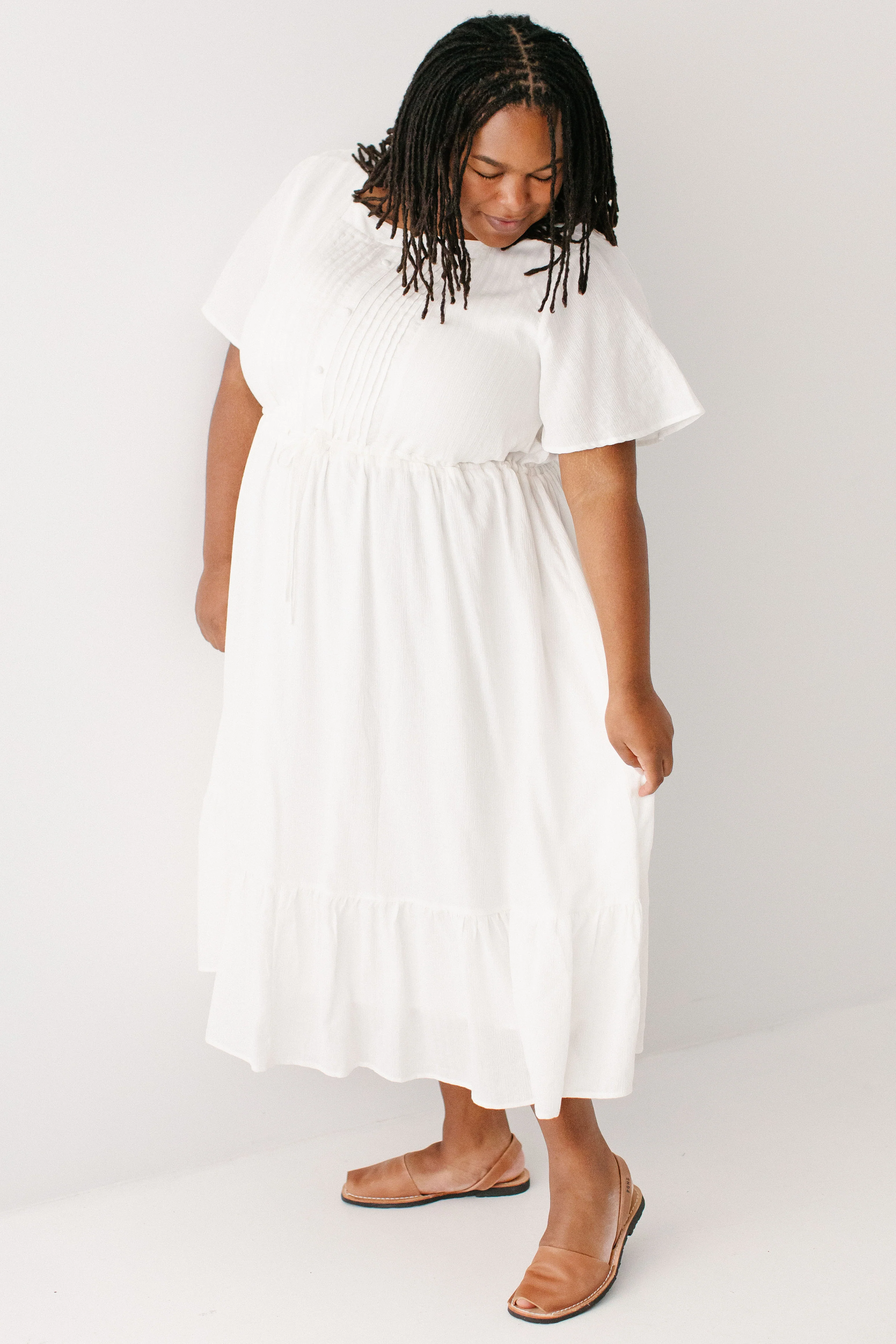 Trinity Pintuck Bodice Midi Dress - Image 9