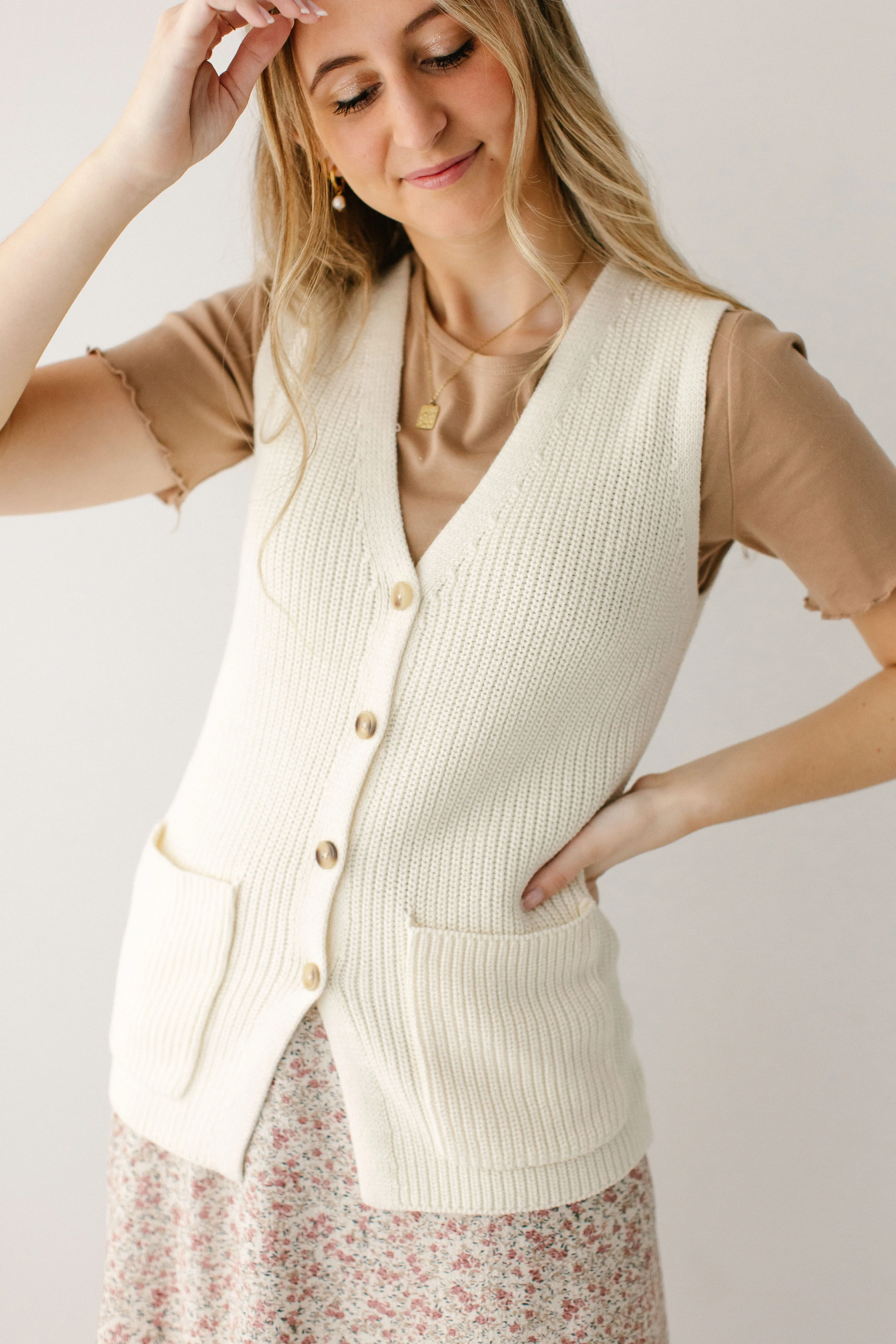 Tristan Button Down Sweater Vest - Image 2