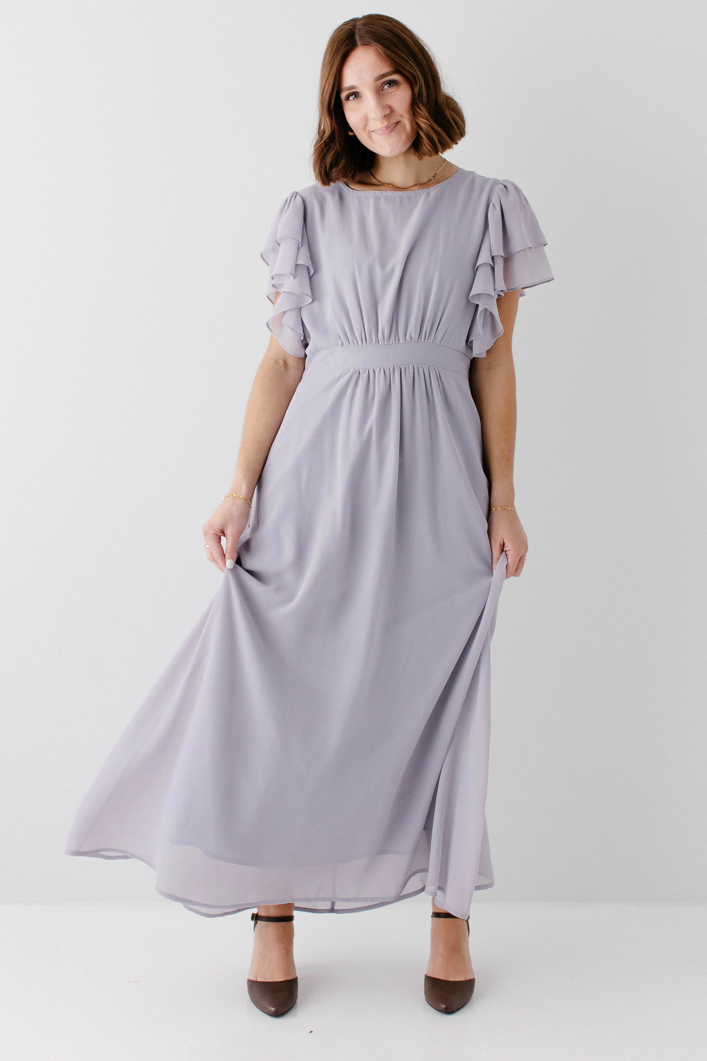 Valencia Flutter Sleeve Maxi Dress FINAL SALE - Image 3