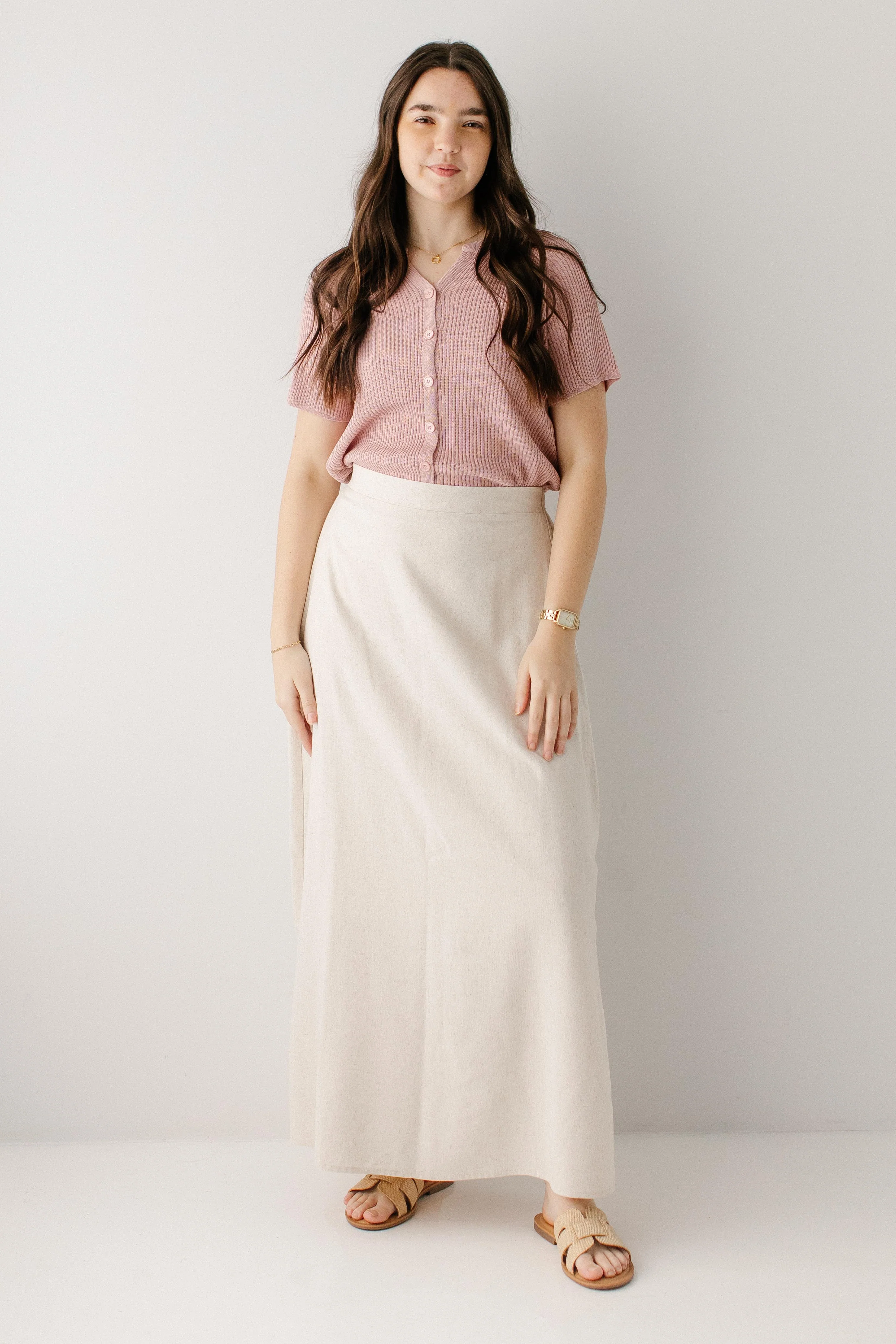 Vera Linen Blend Maxi Skirt - Image 3