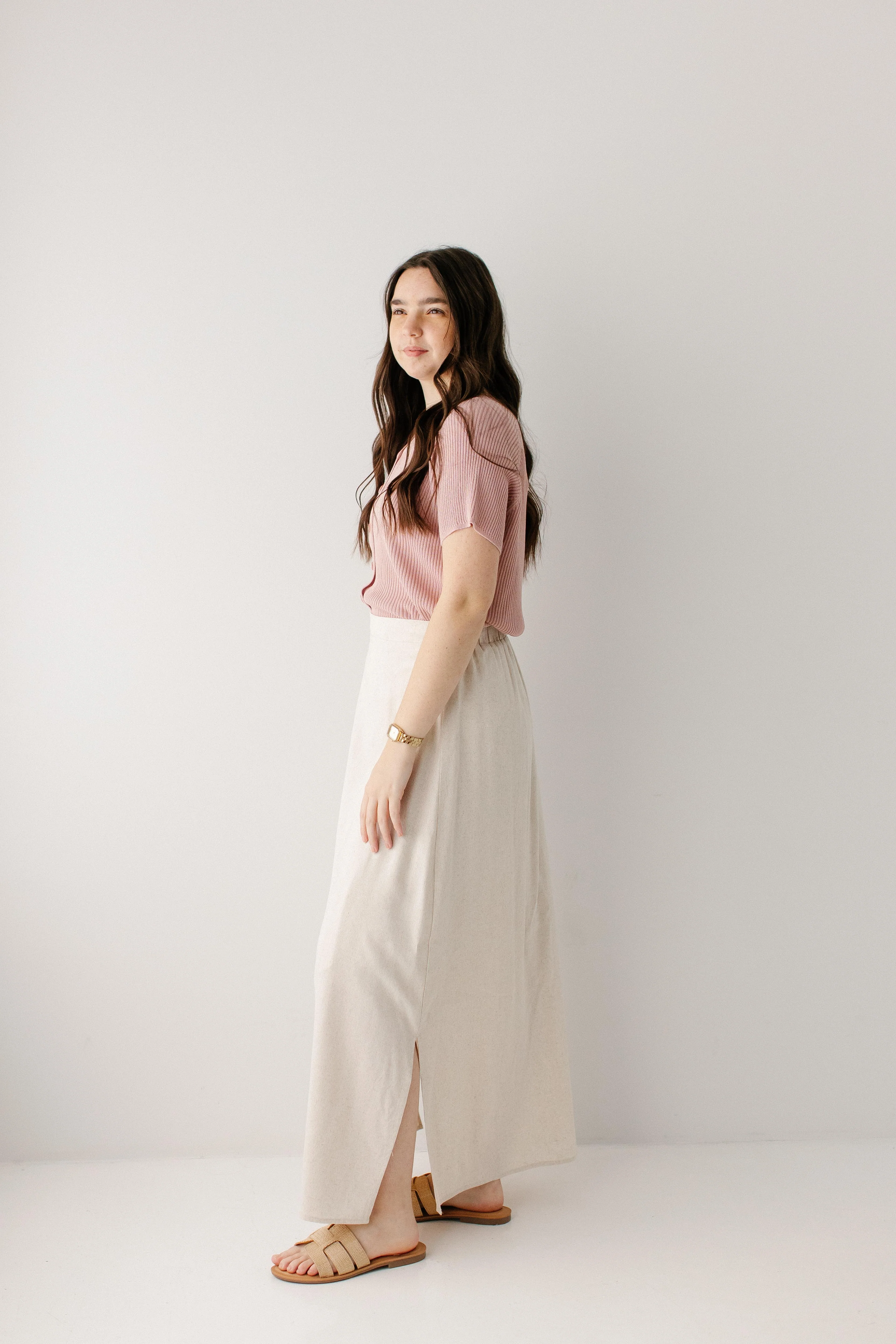 Vera Linen Blend Maxi Skirt - Image 4