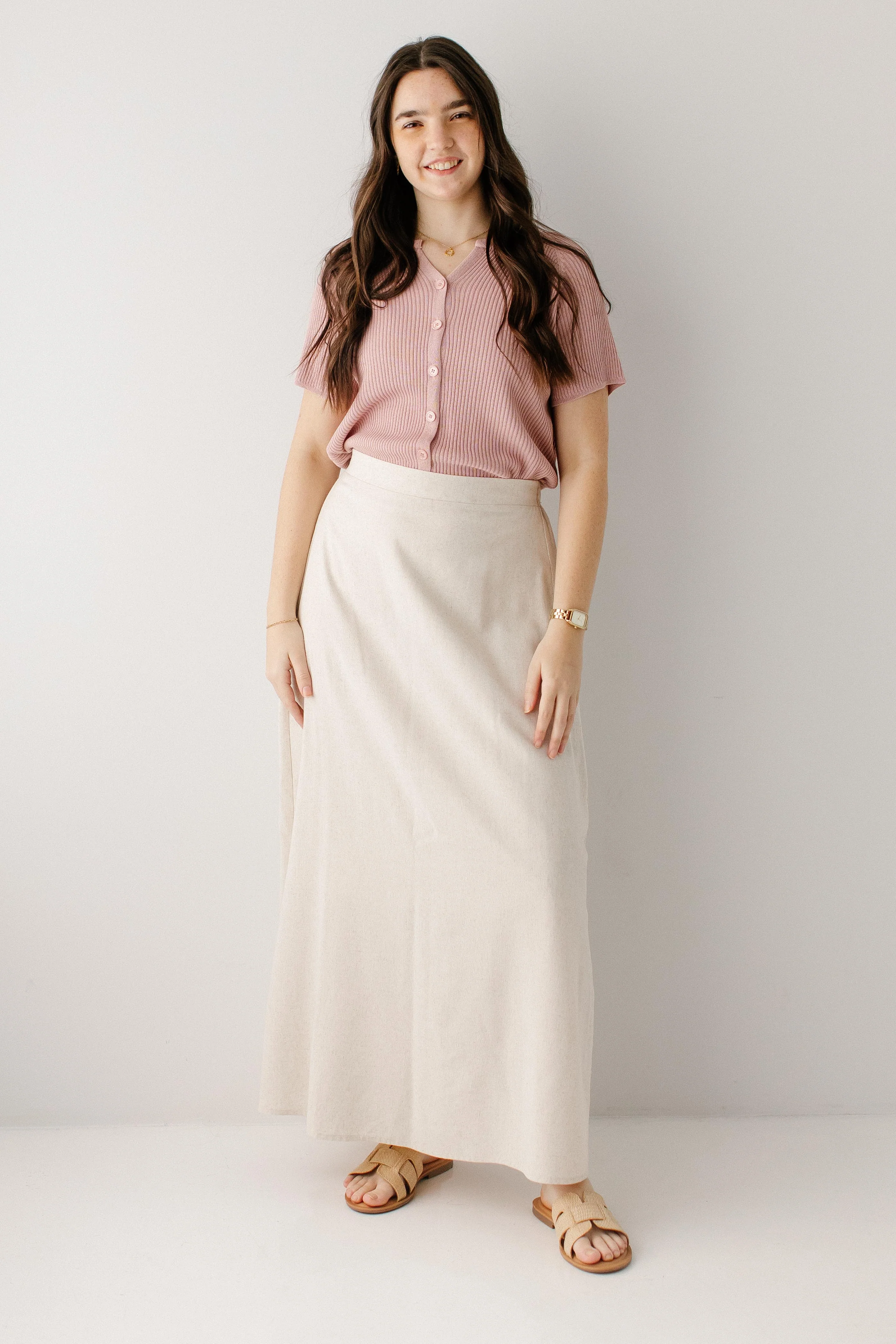 Vera Linen Blend Maxi Skirt - Image 5