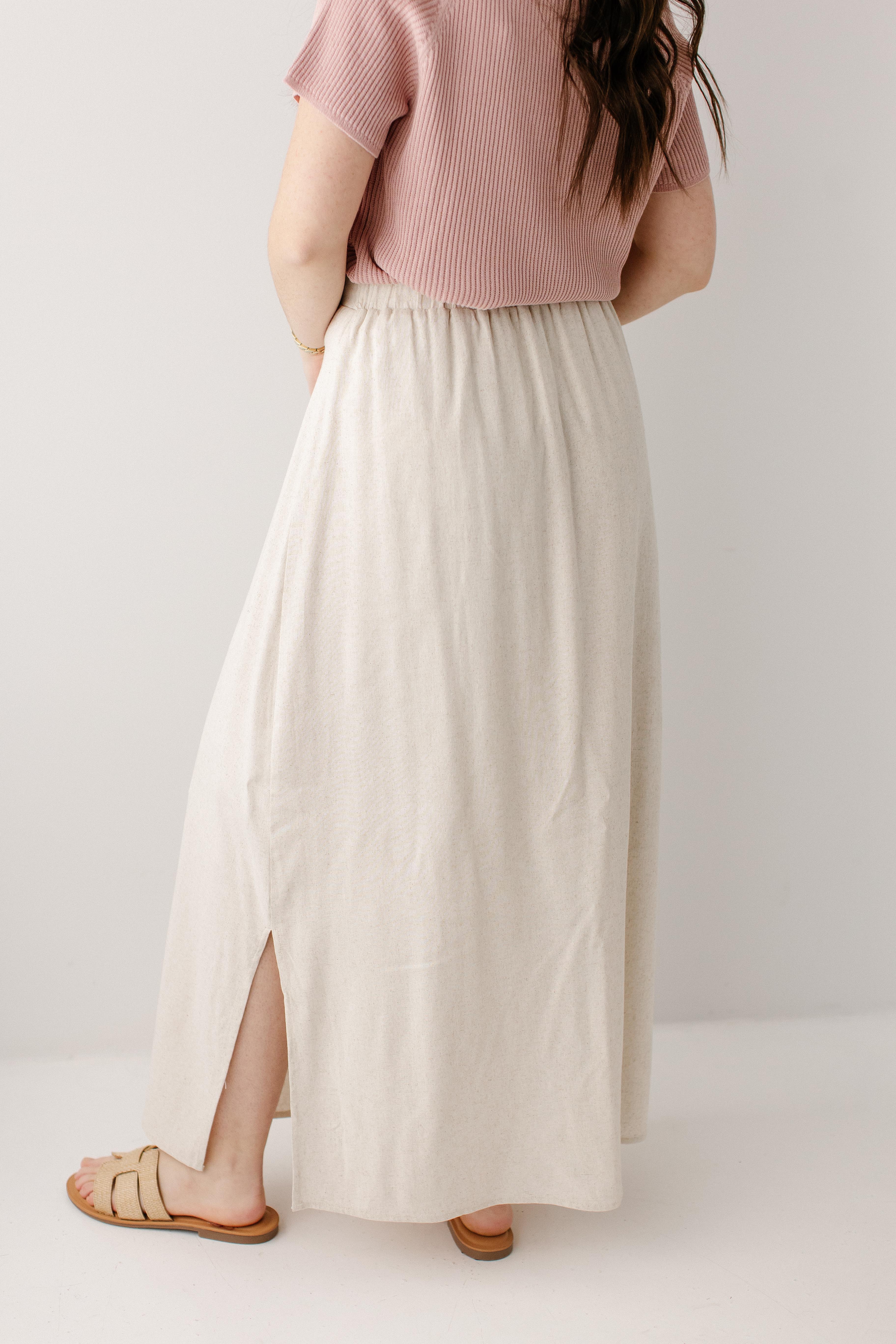 Vera Linen Blend Maxi Skirt - Image 7
