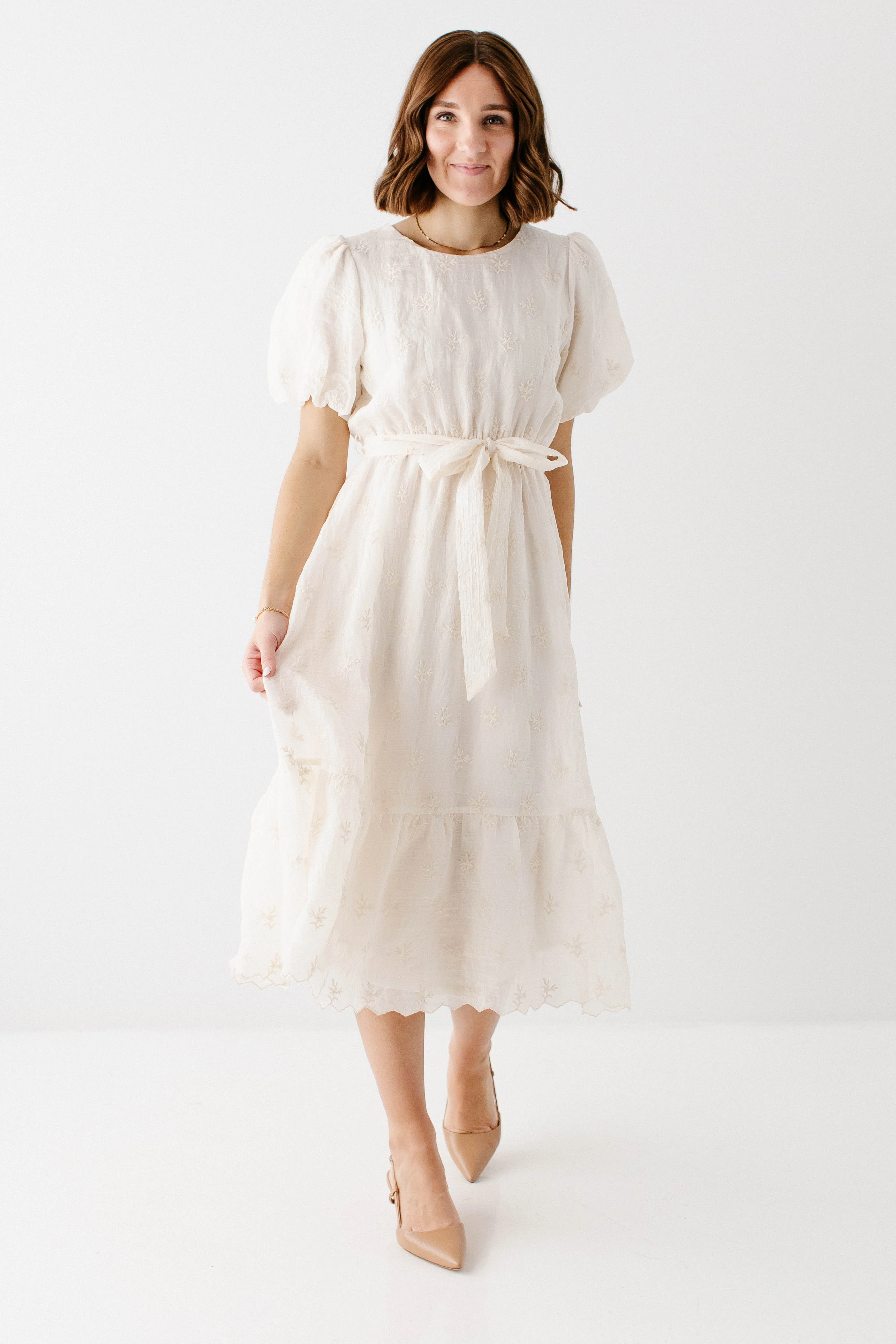 'Verona' Embroidered Midi Dress FINAL SALE