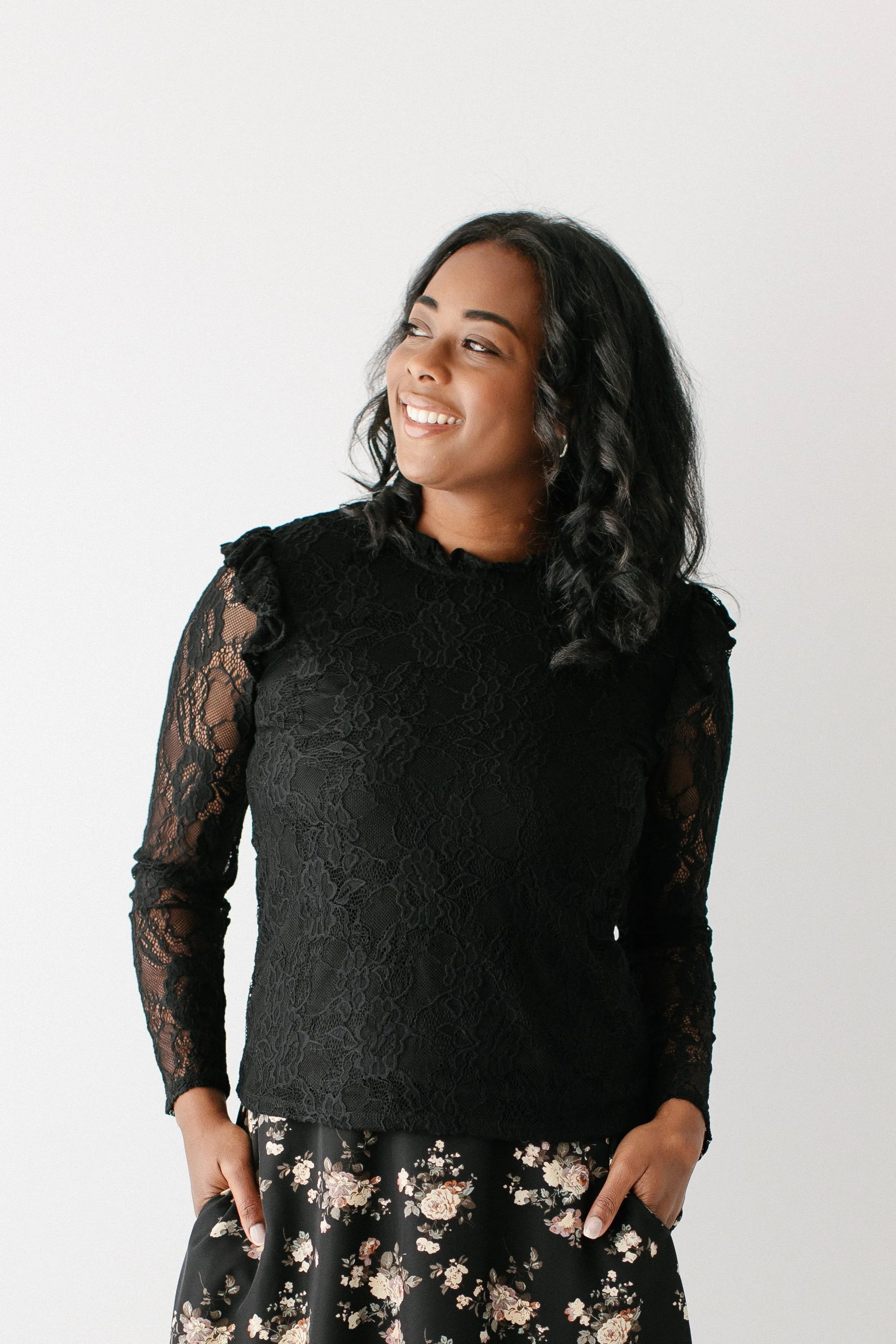 Viveca Lace Overlay Top FINAL SALE