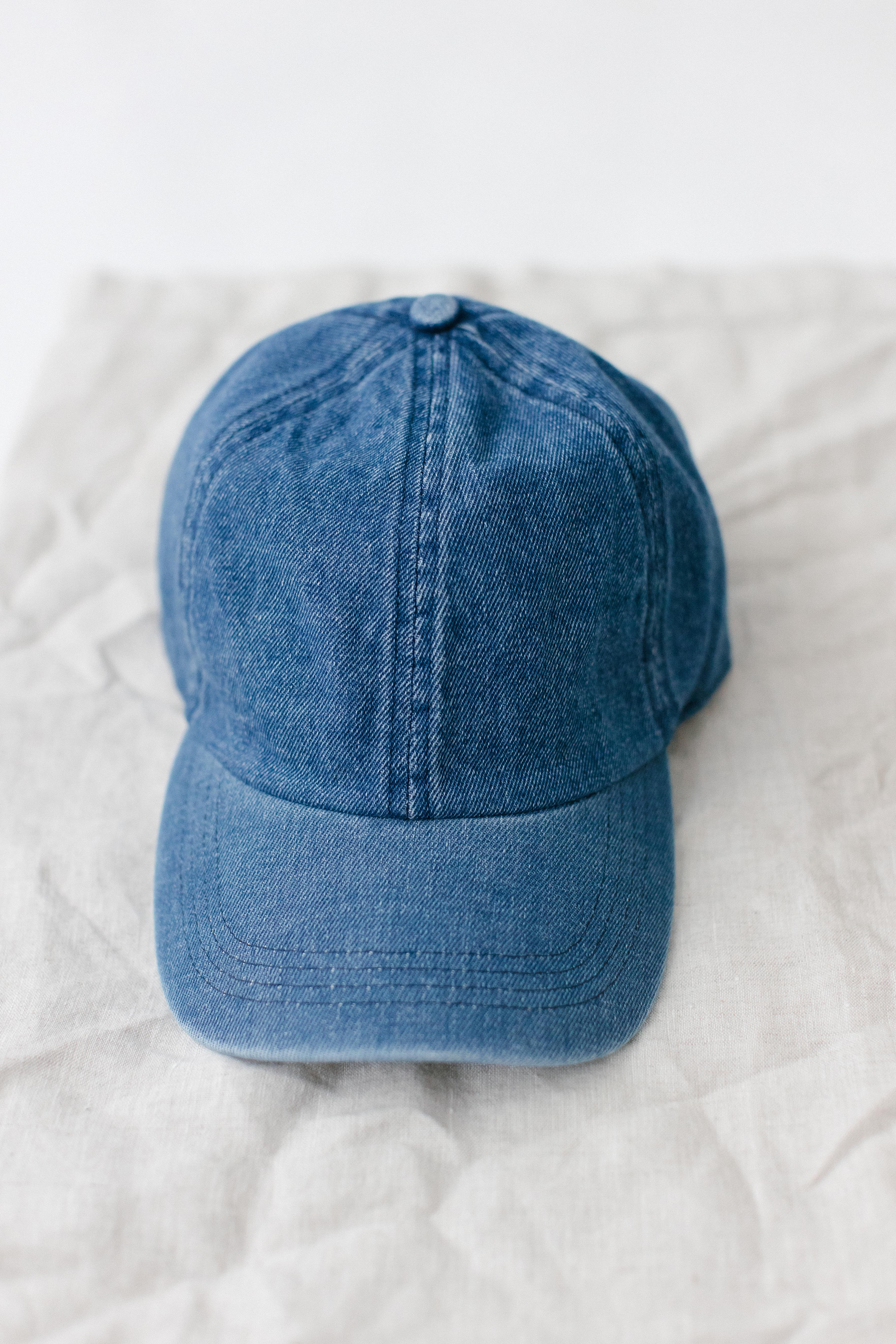 Washed Denim Baseball Cap