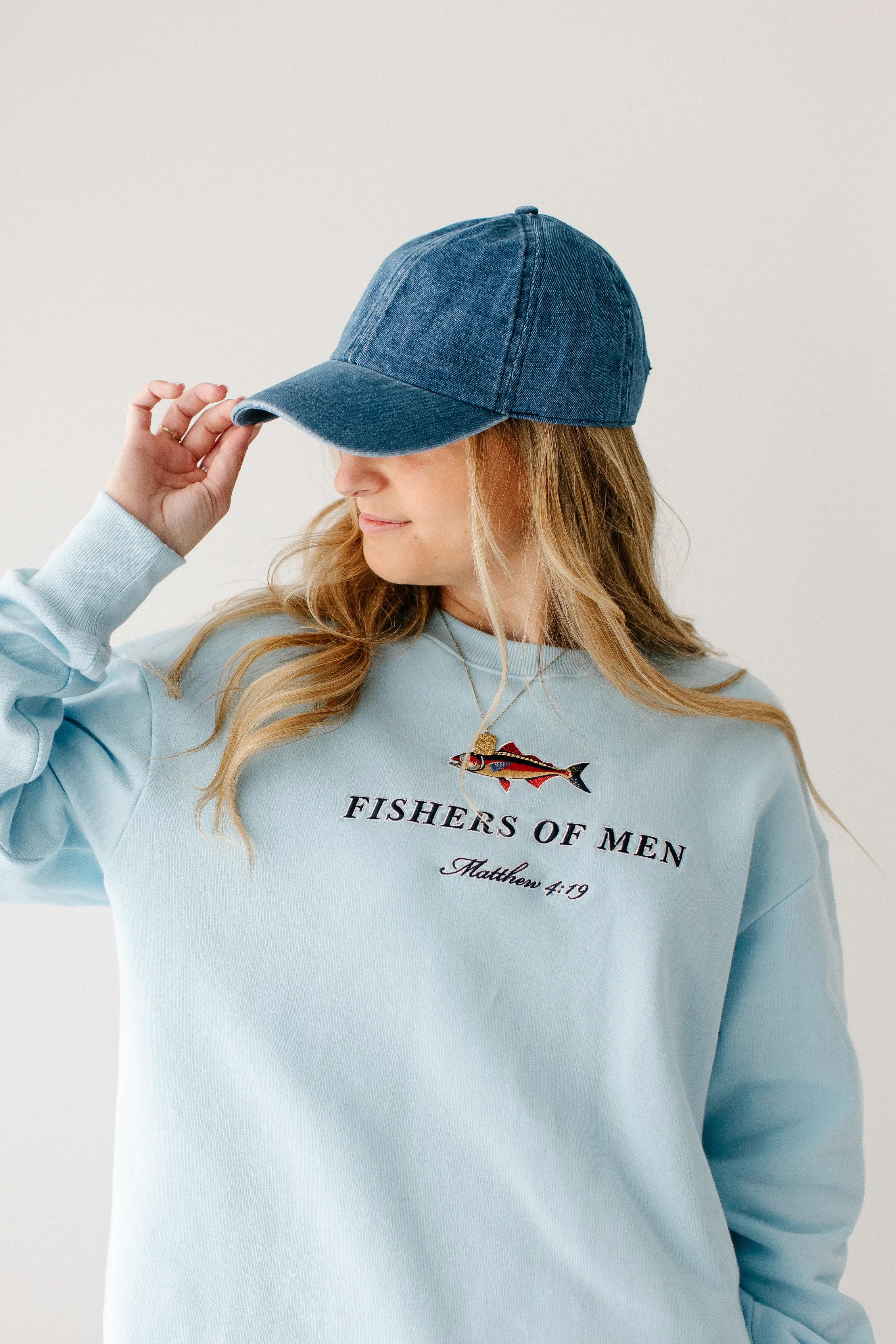 Washed Denim Baseball Cap - Image 2