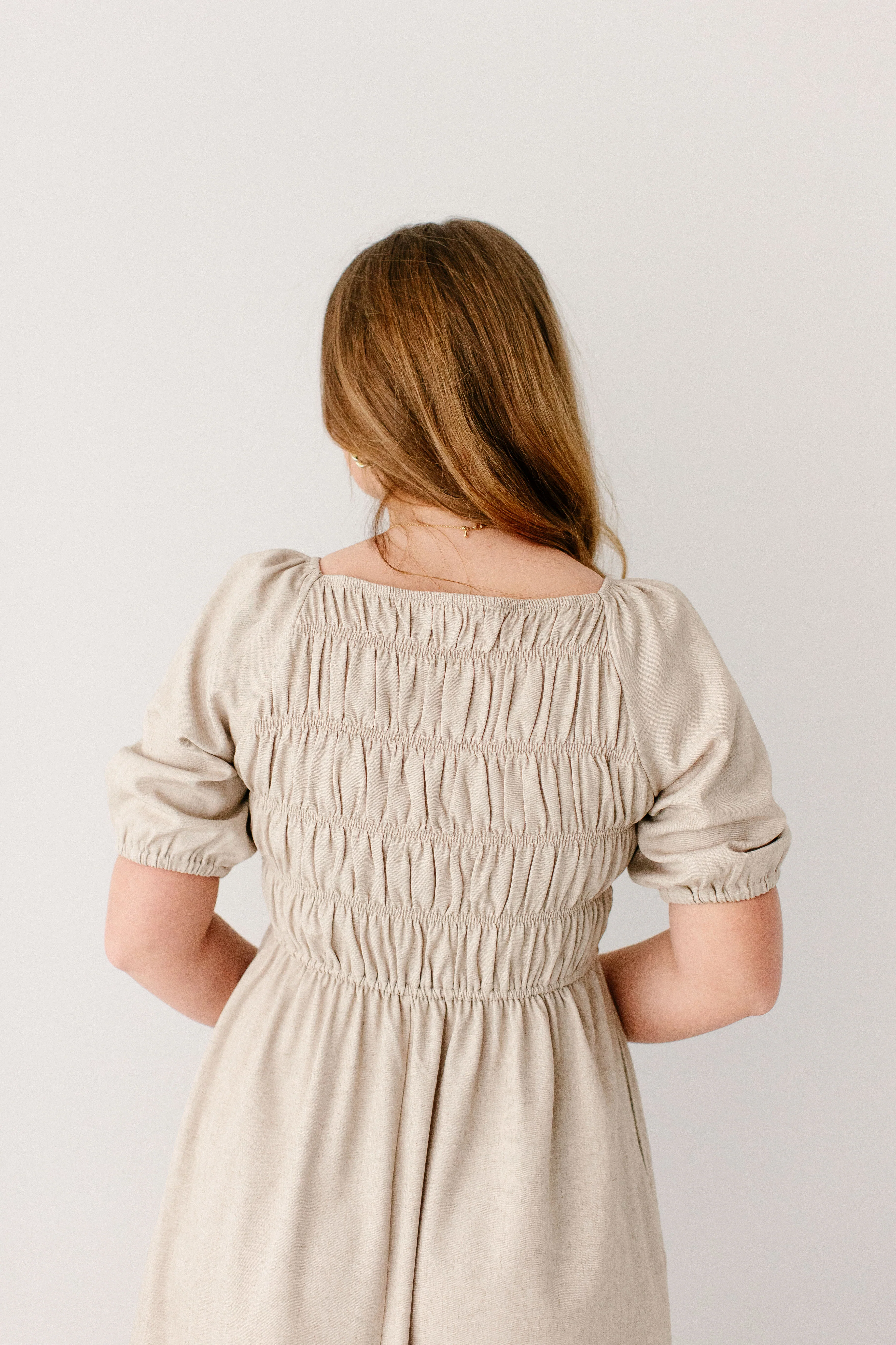 Willow Square Neck Smocked Bodice Midi Dress FINAL SALE - Image 11