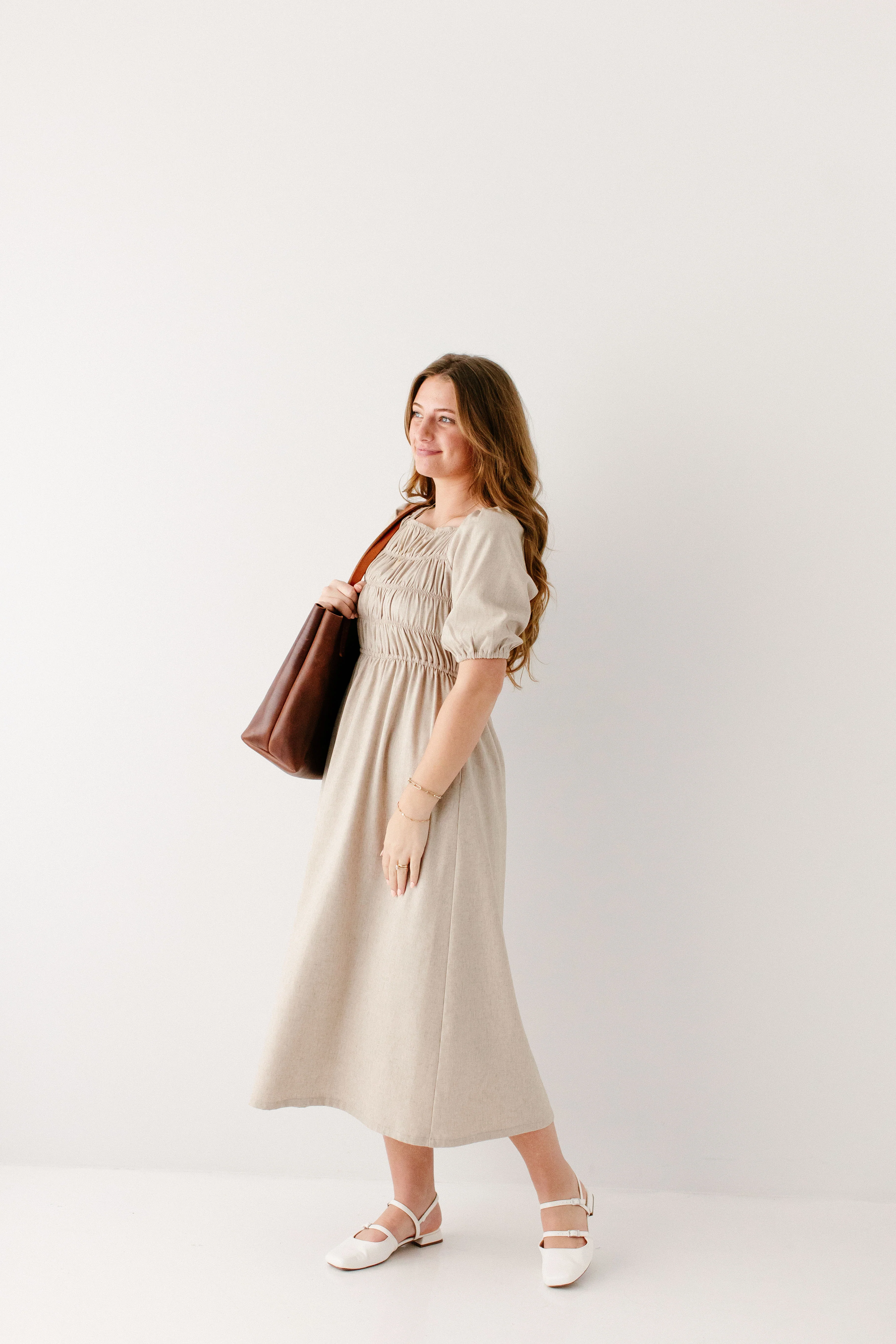 Willow Square Neck Smocked Bodice Midi Dress FINAL SALE - Image 12