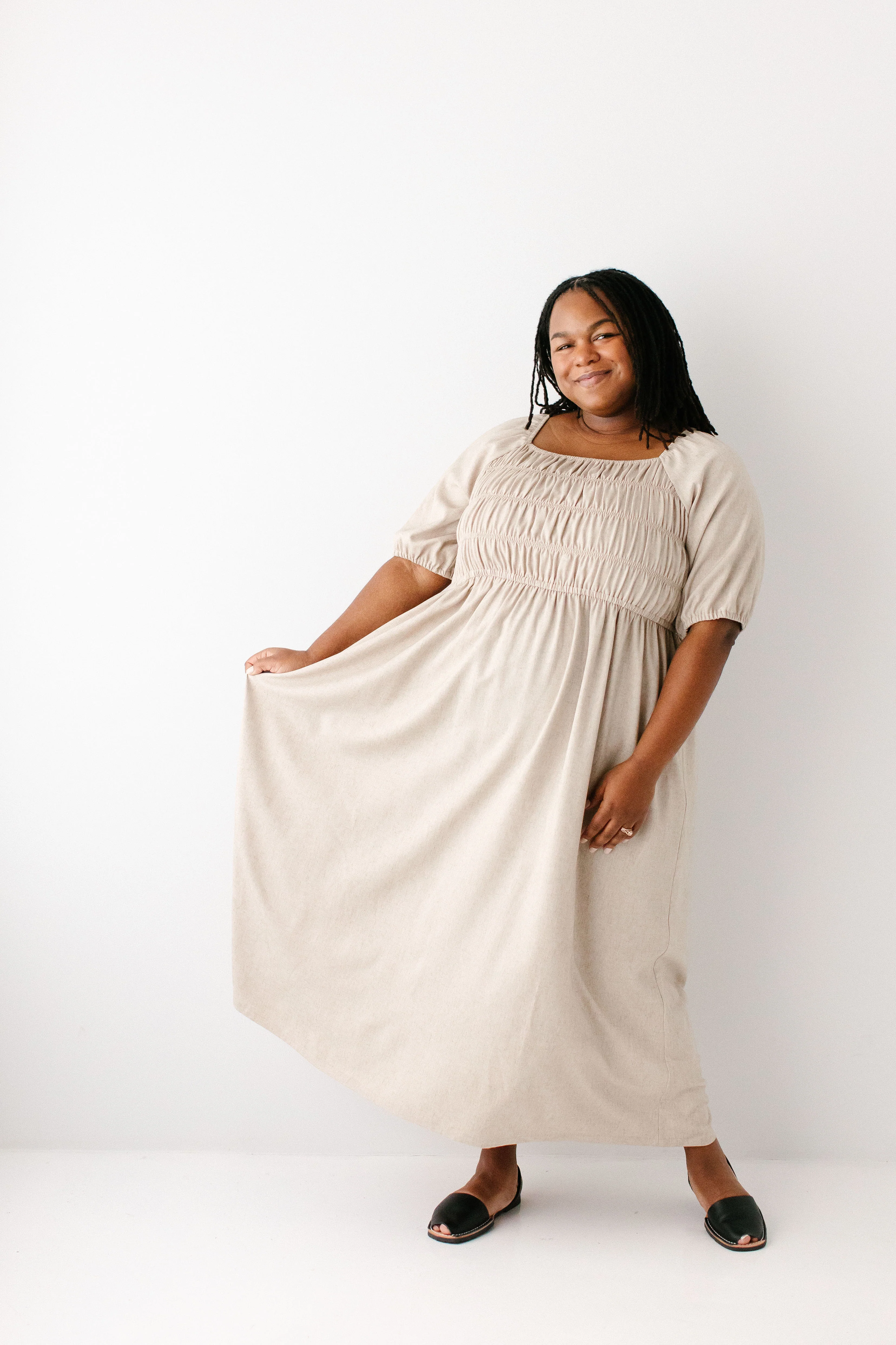 Willow Square Neck Smocked Bodice Midi Dress FINAL SALE - Image 15