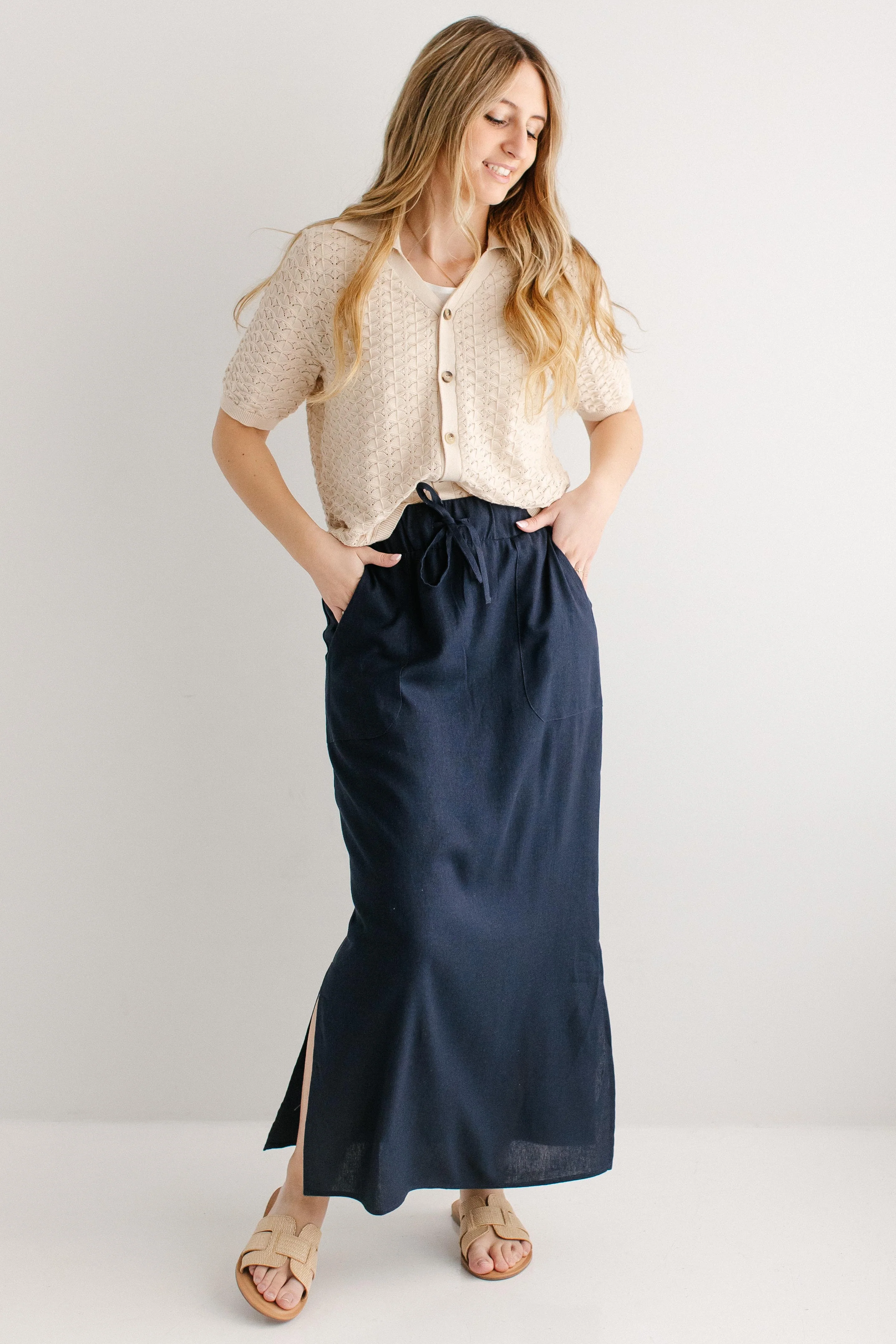 Winslet Tie Waist Maxi Skirt - Image 5